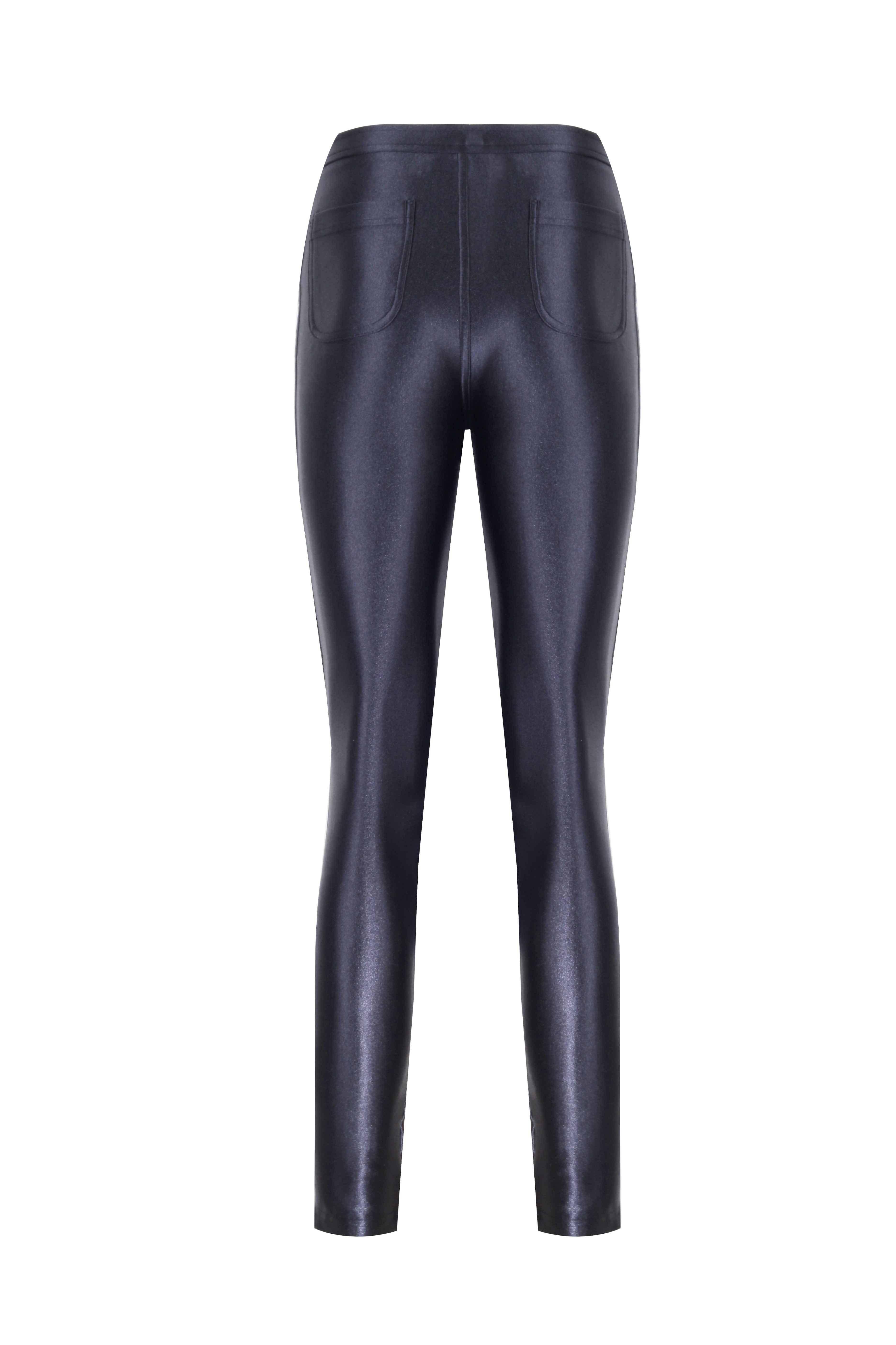 Disco Leggings Shiny Navy Blue Leggings American Apparel Womens