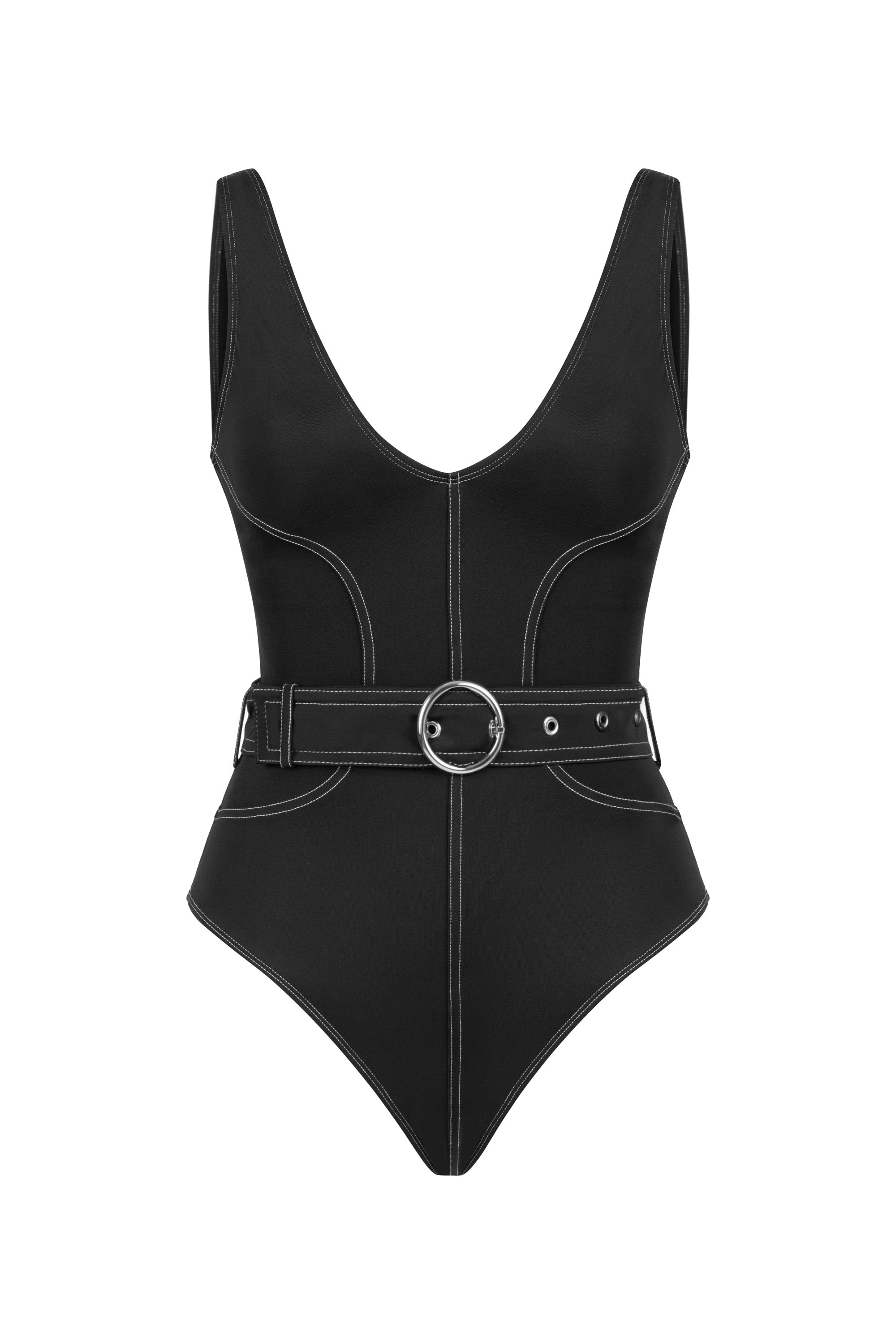 Anna Contrast Black Swimsuit