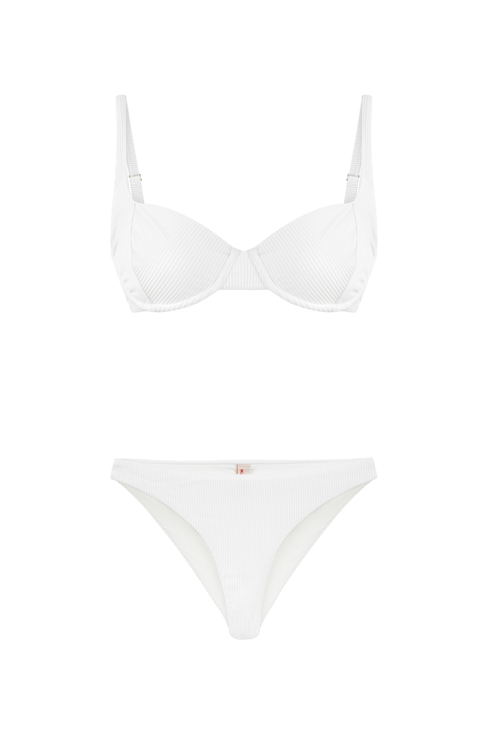 Jane Rib White Bikini