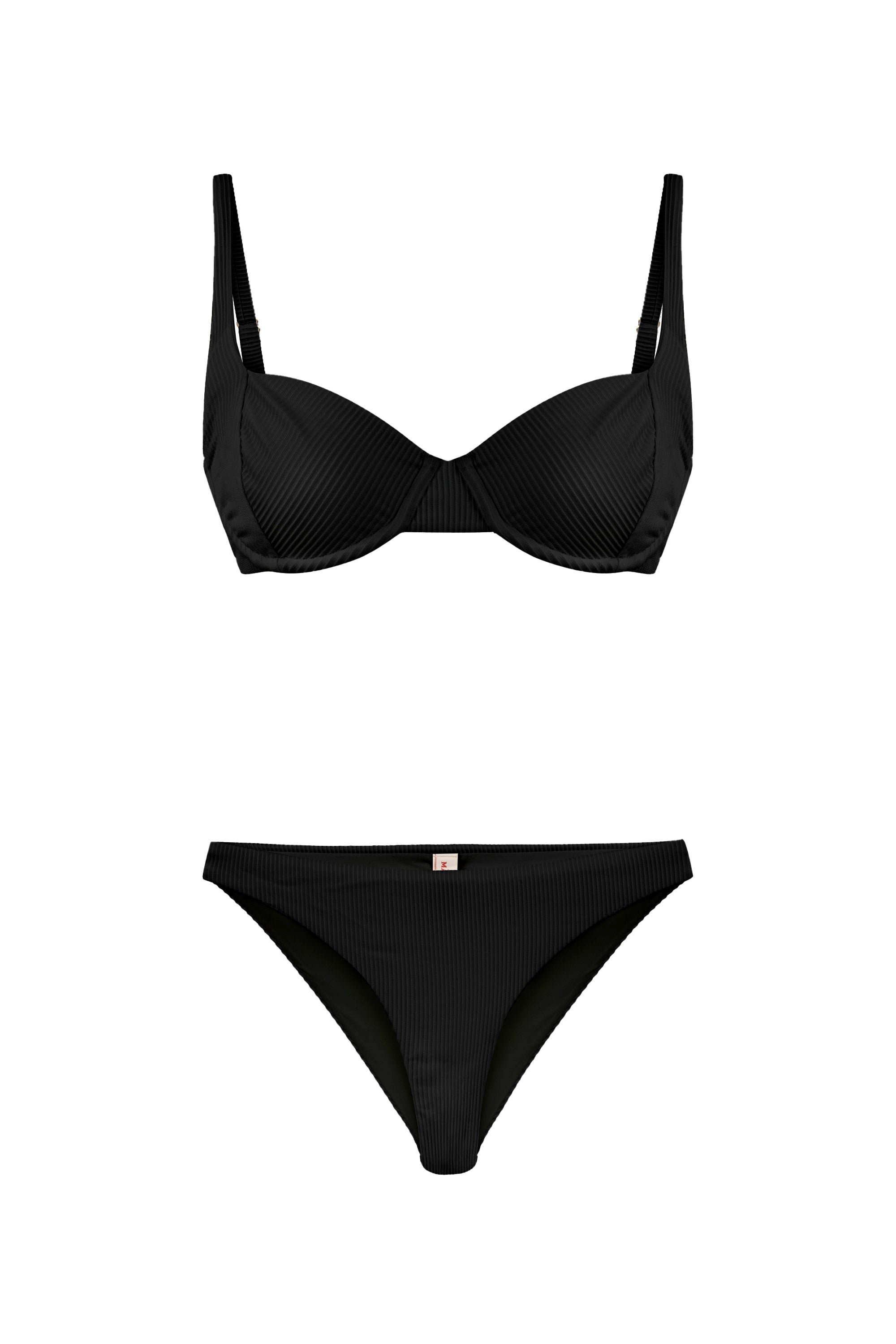 Jane Rib Black Bikini