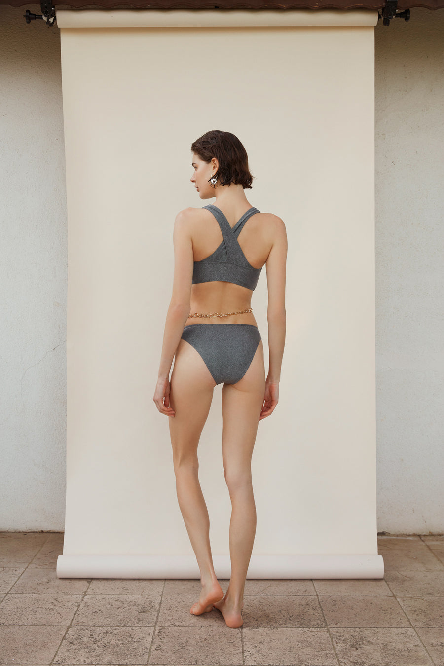 Madeline Black Silver Glitter Bikini