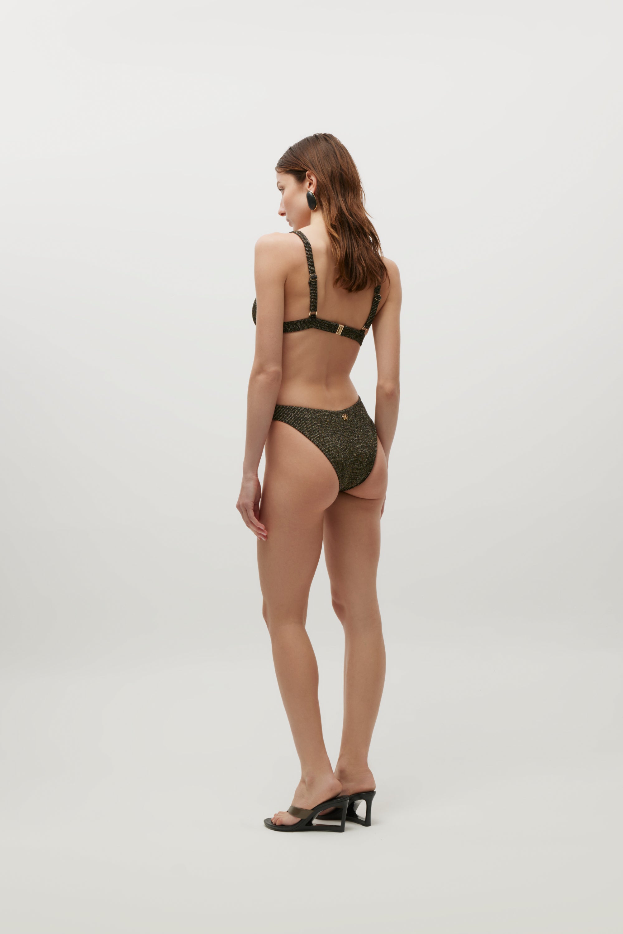 Camille Black Shiny Rib Bikini