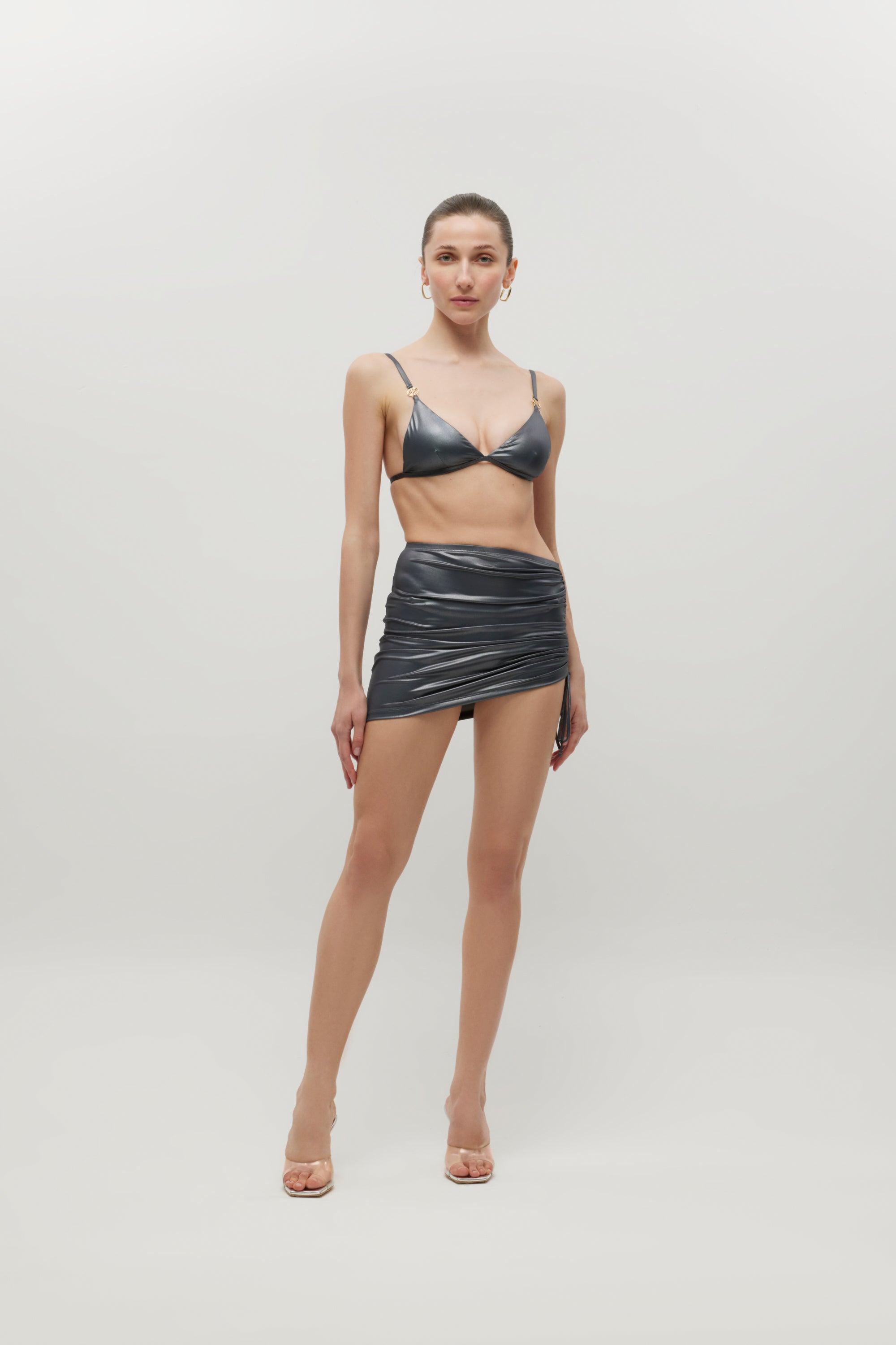 Rose Black Shiny Skirt