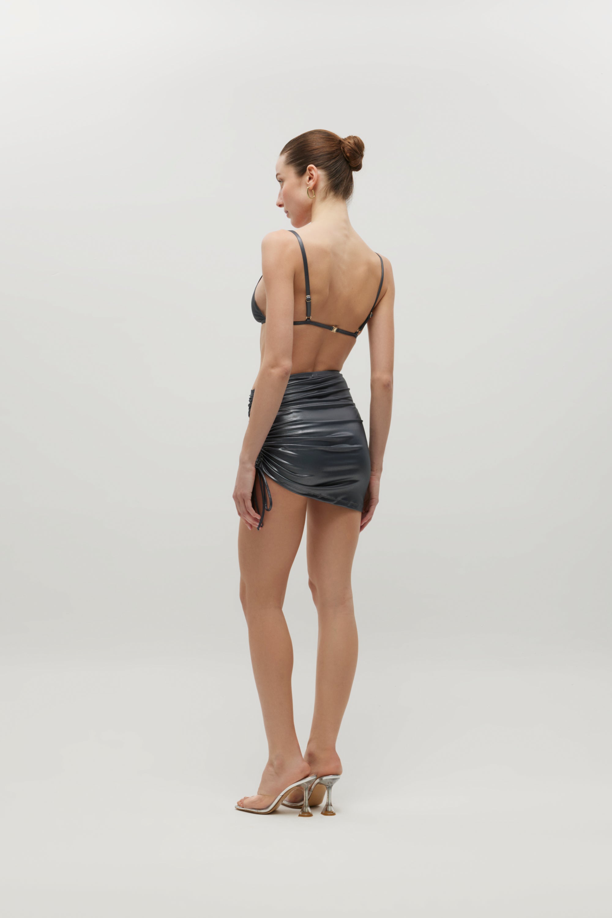 Rose Black Shiny Skirt