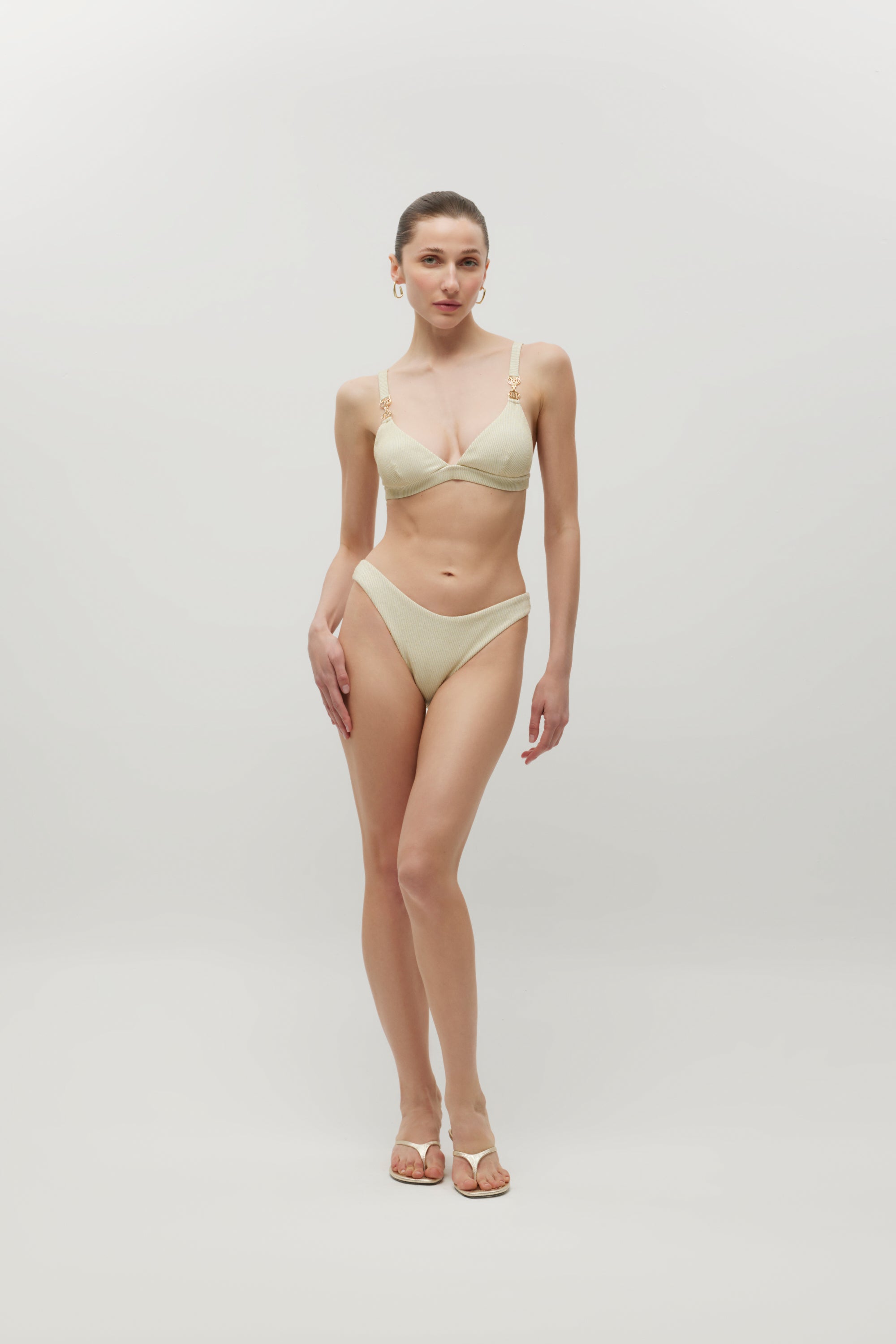 Camille Ecru Shiny Rib Bikini