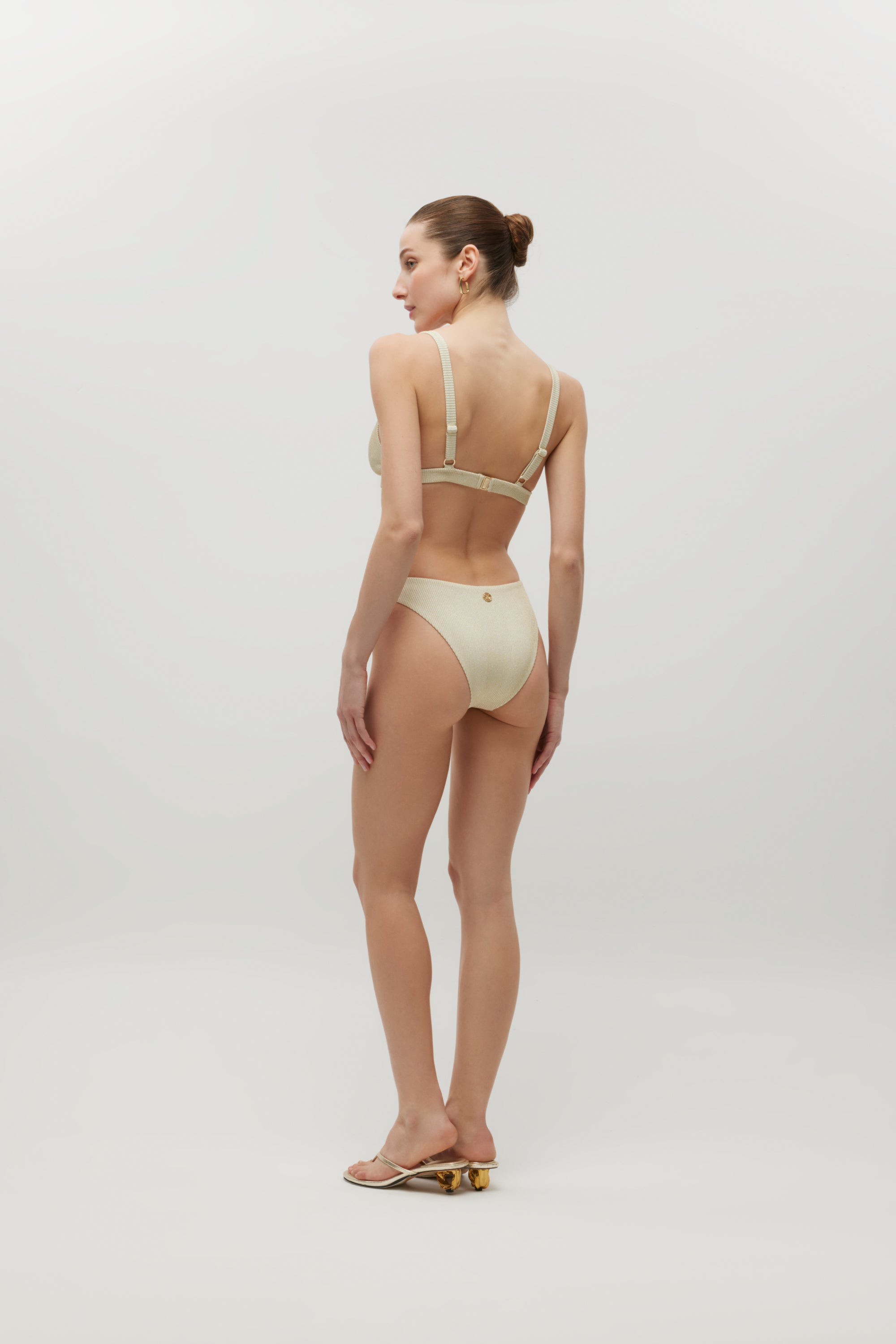 Camille Ecru Shiny Rib Bikini