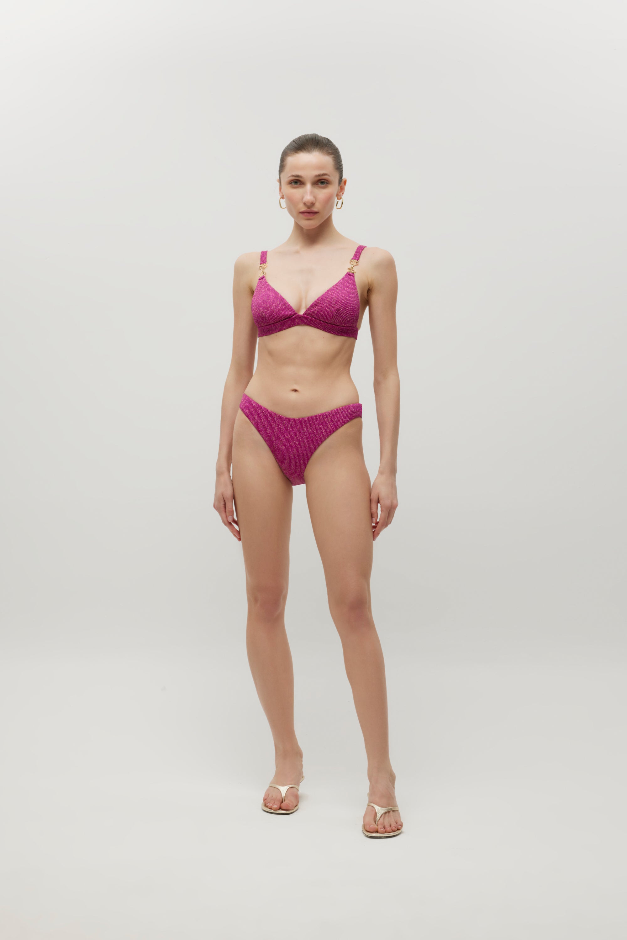 Camille Pink Shiny Rib Bikini