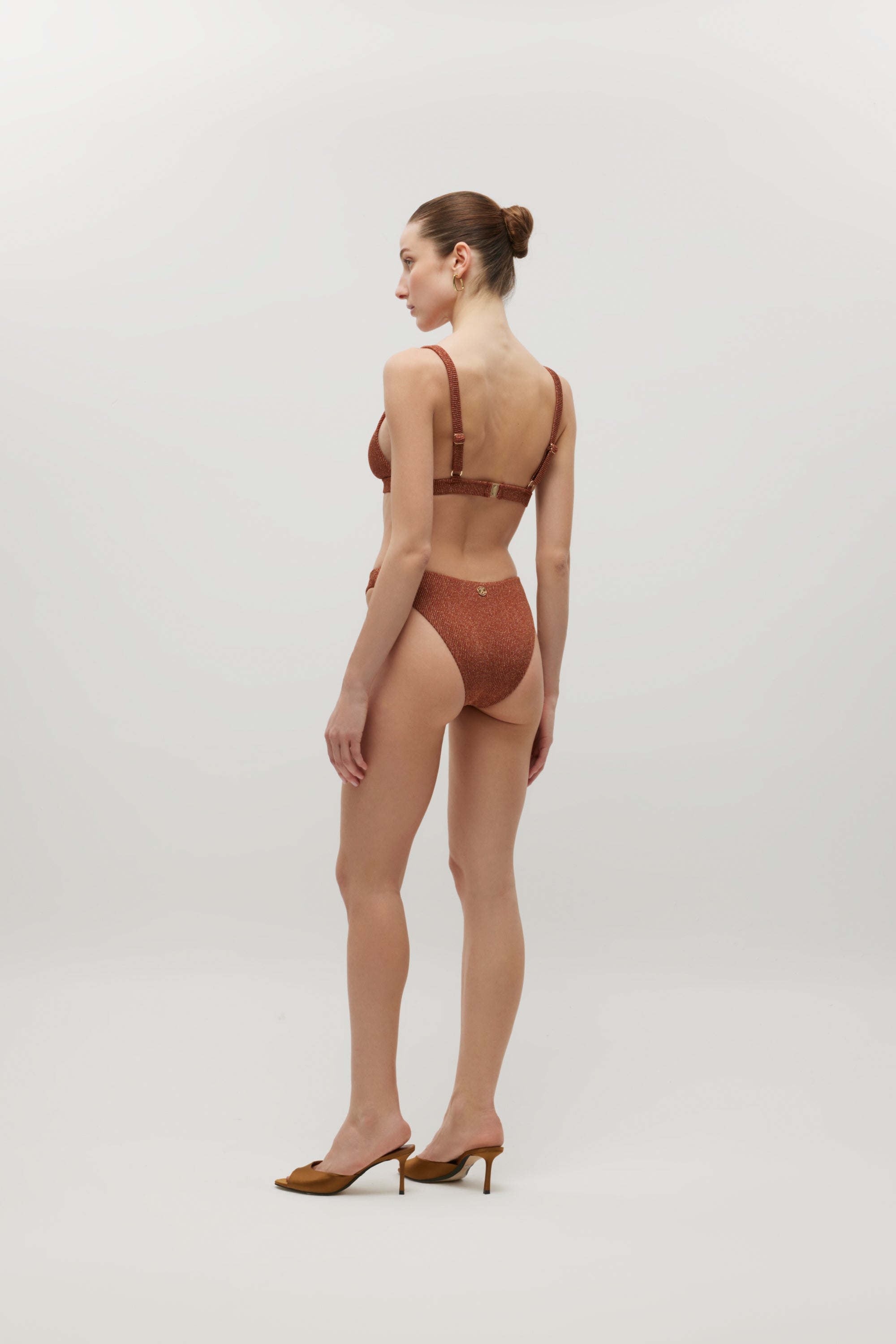 Camille Brown Shiny Rib Bikini