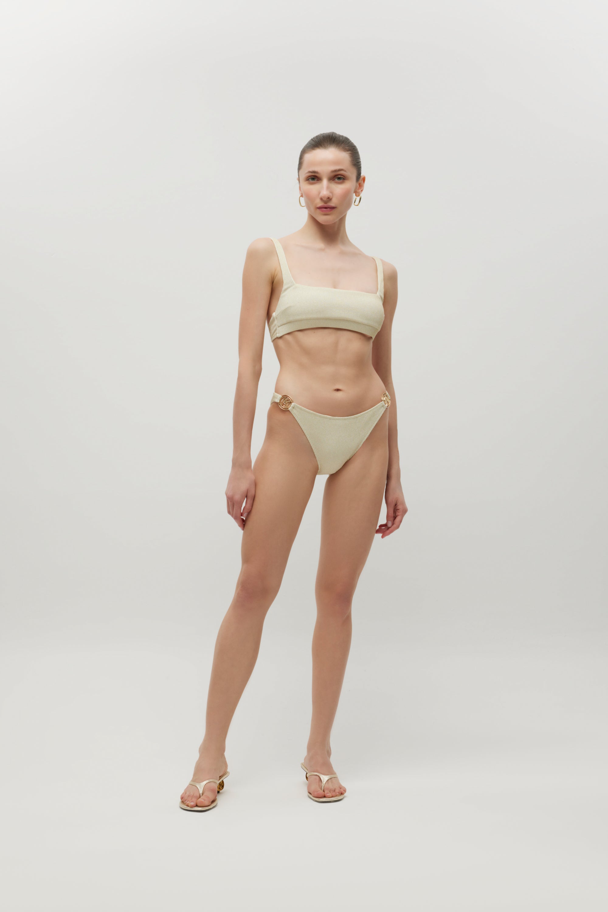 Ninette Ecru Shiny Rib Bikini