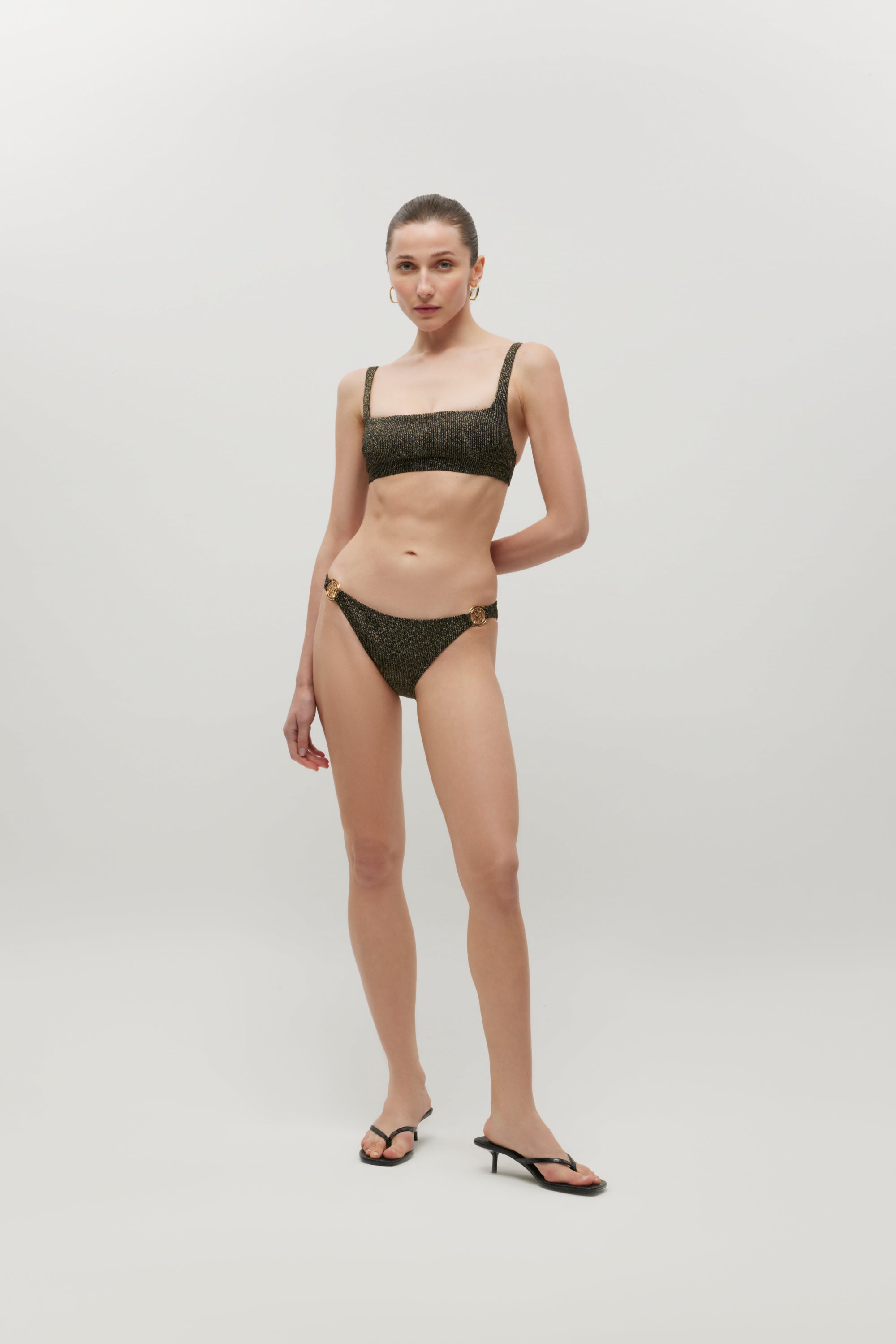 Ninette Black Shiny Rib Bikini