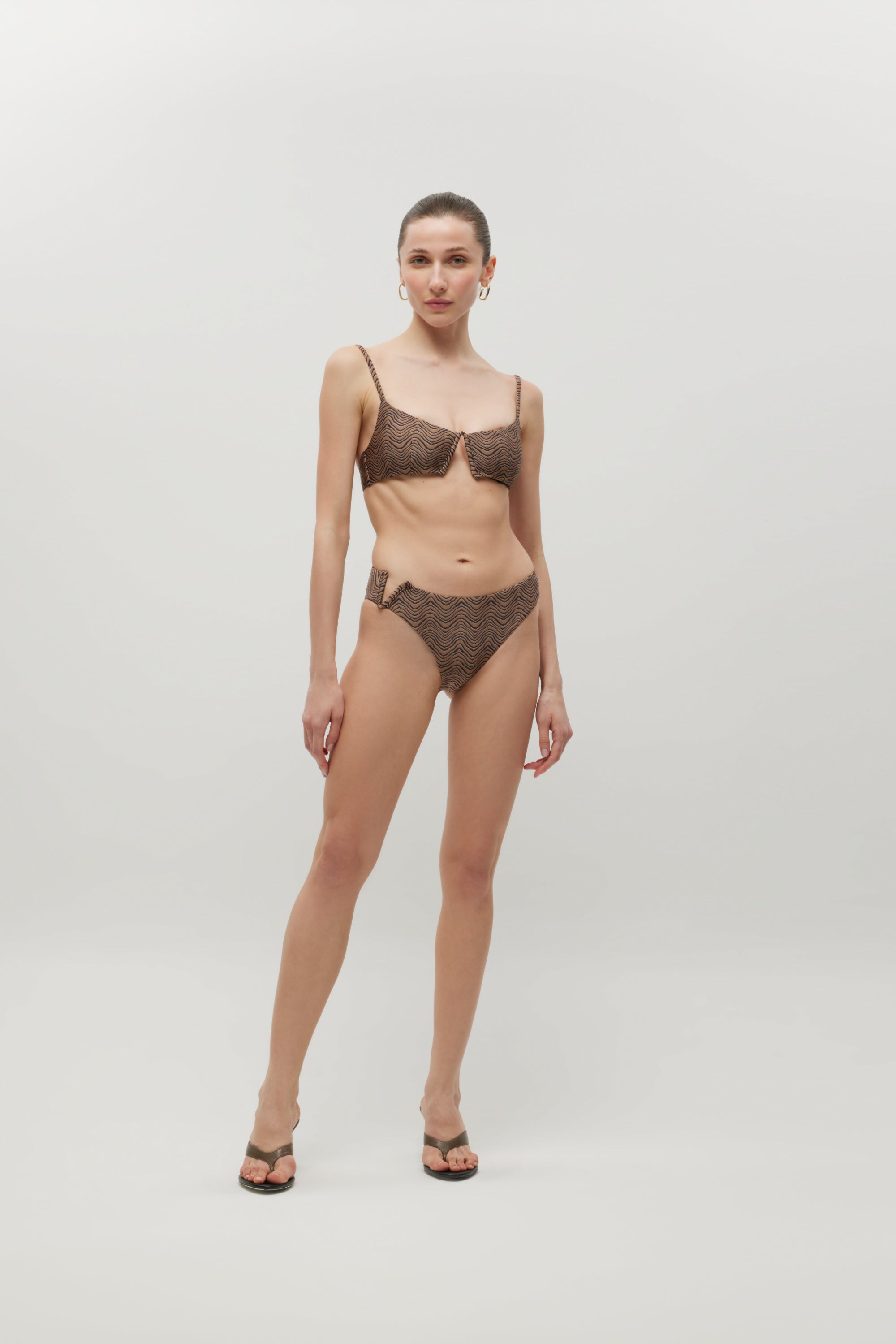 Pauline Brown Zebra Print Bikini