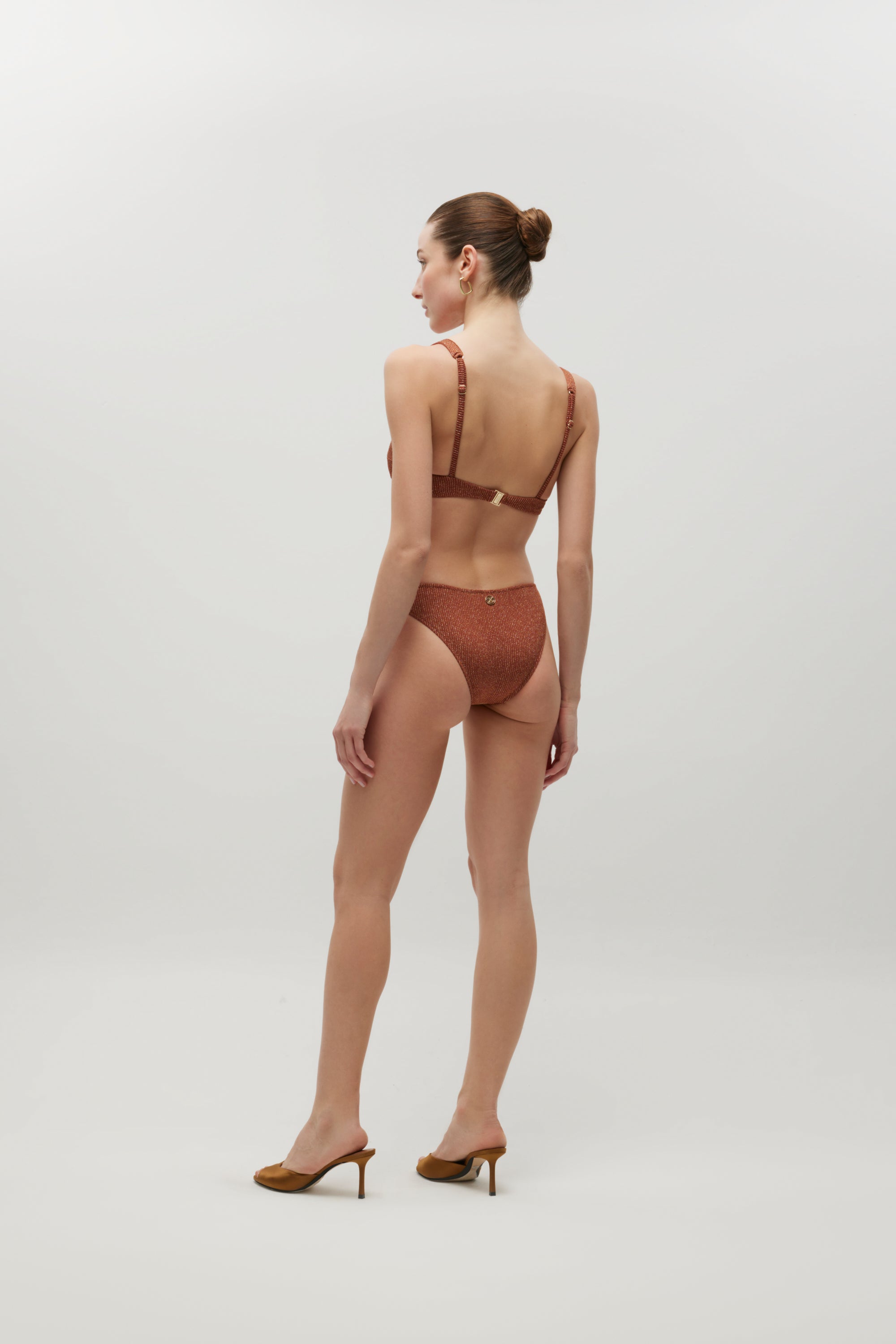 Ninette Brown Shiny Rib Bikini