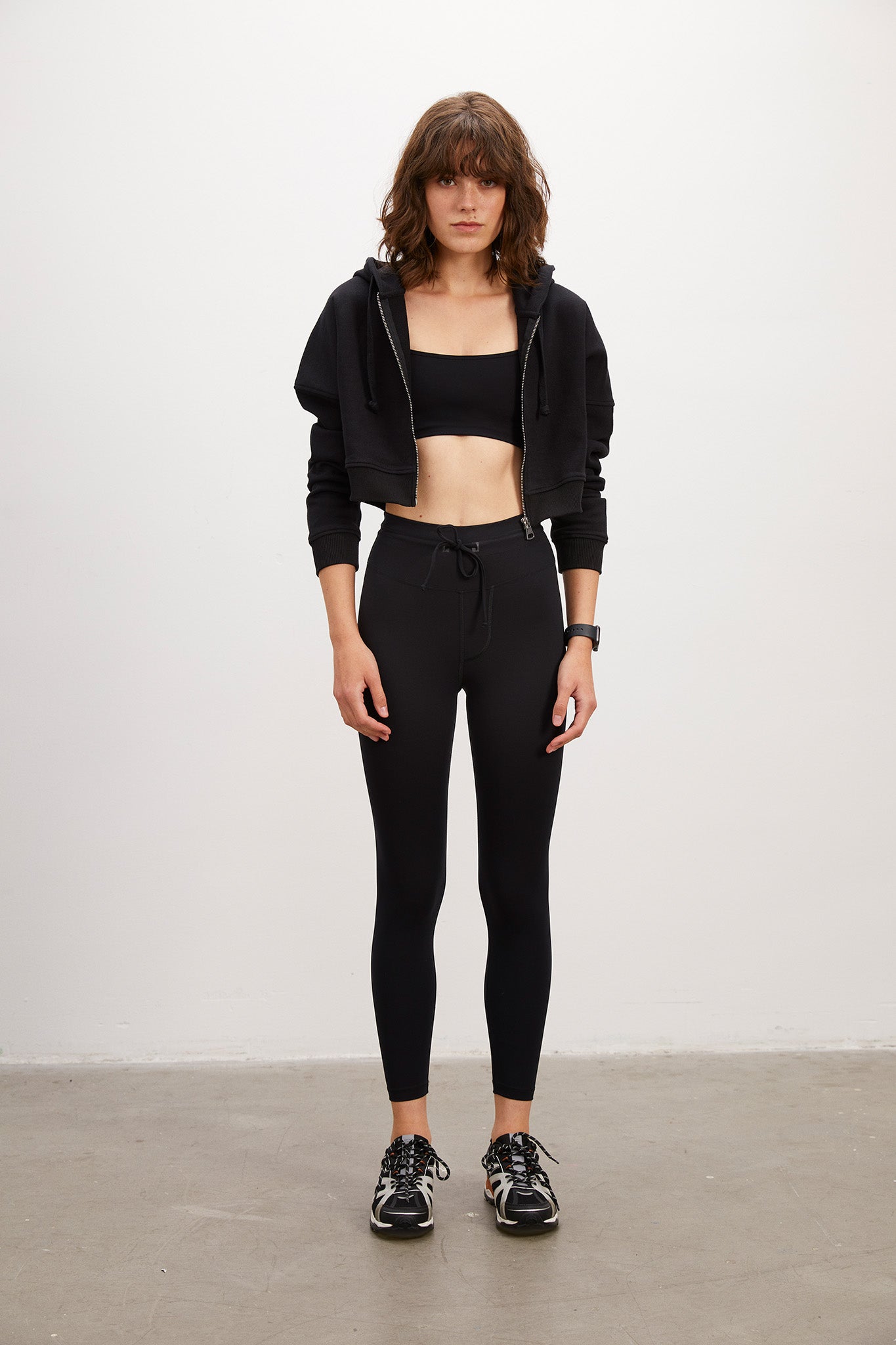 Waistband with Drawcords Black Shaper Matt Leggings