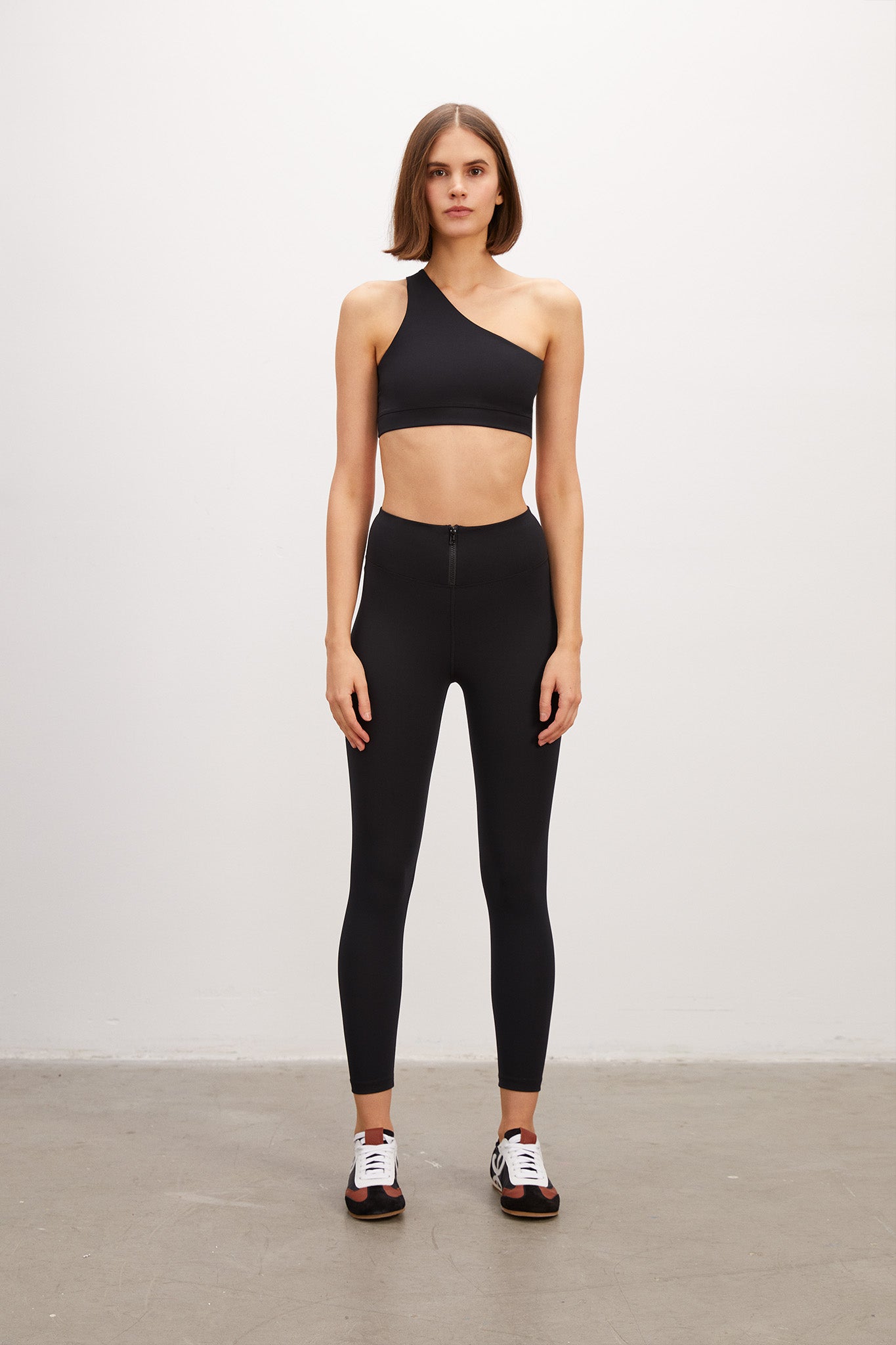 Zipper Waist Shaper Black Leggings