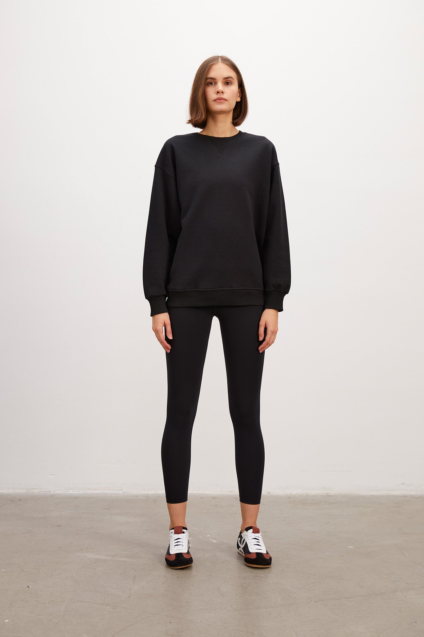 Crew Neck Black Sweatshirt