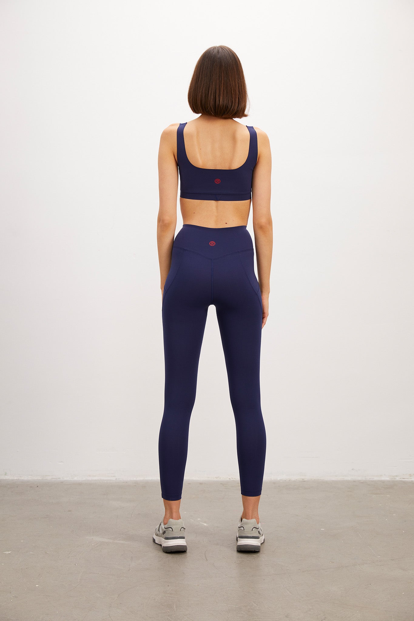 Side Pocket Navy Blue Shaper Matt Leggings