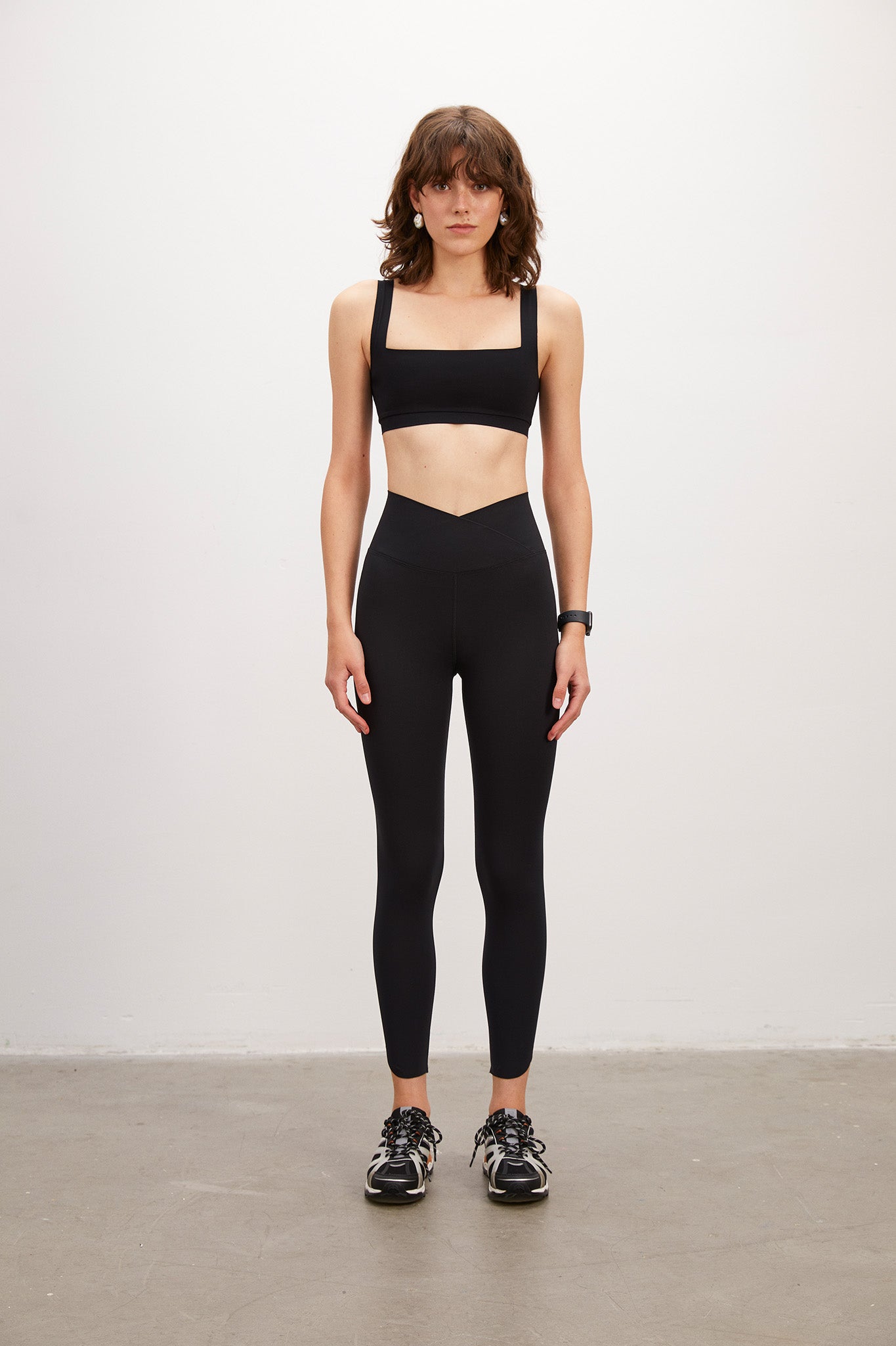 Cross Waist Black Shaper Matt Leggings