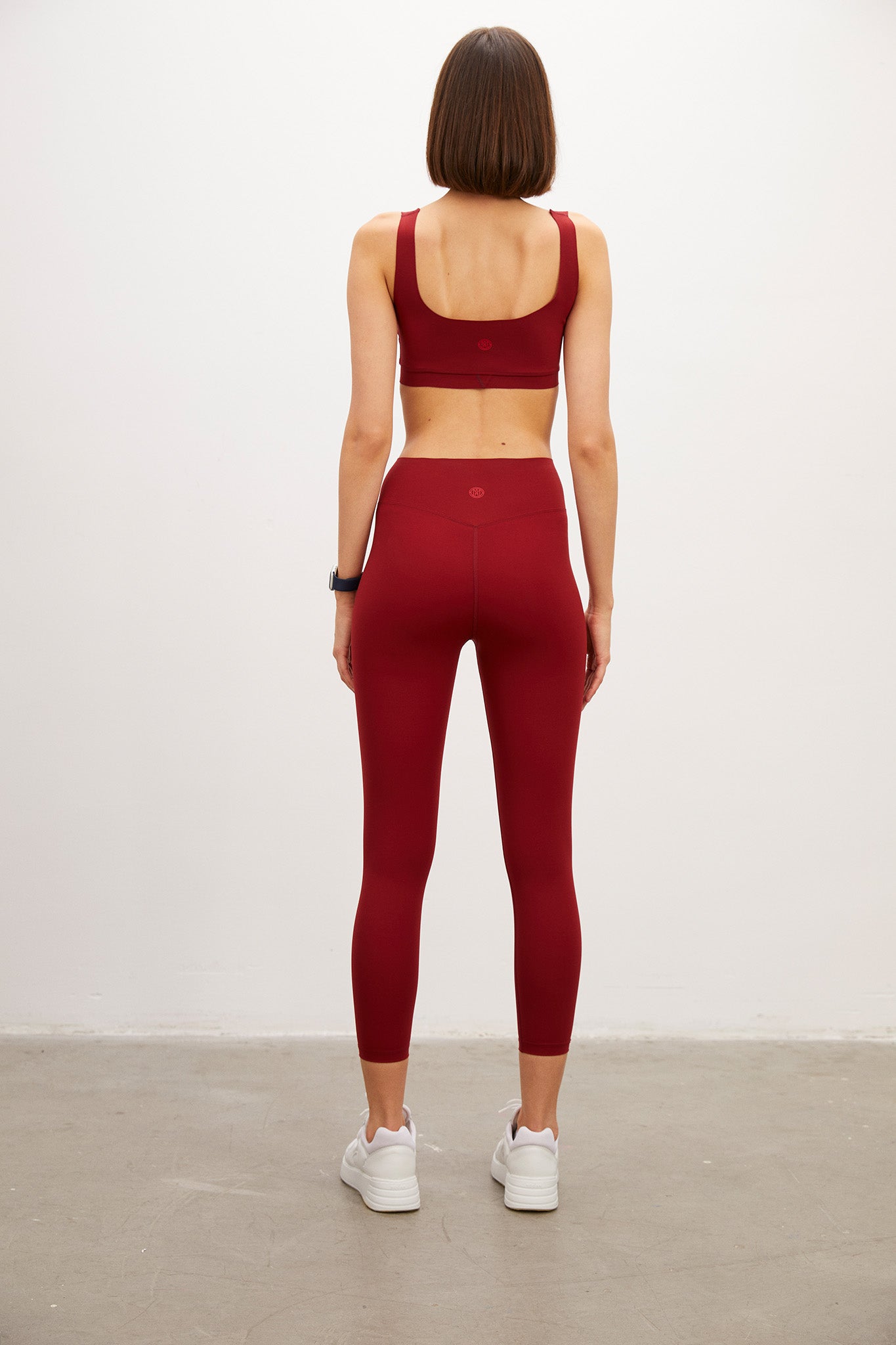 High Waist Lace up Burgundy Shaper Matt Leggings