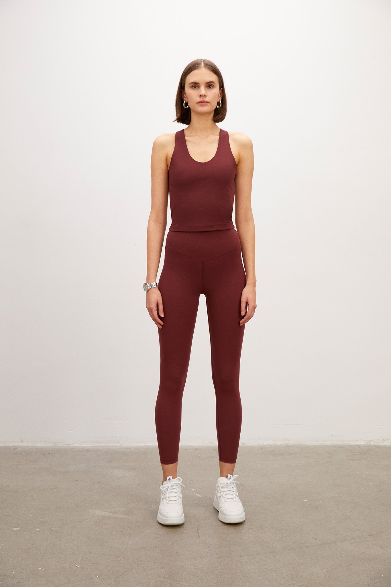 High Waist Basic Brown Shaper Matt Leggings