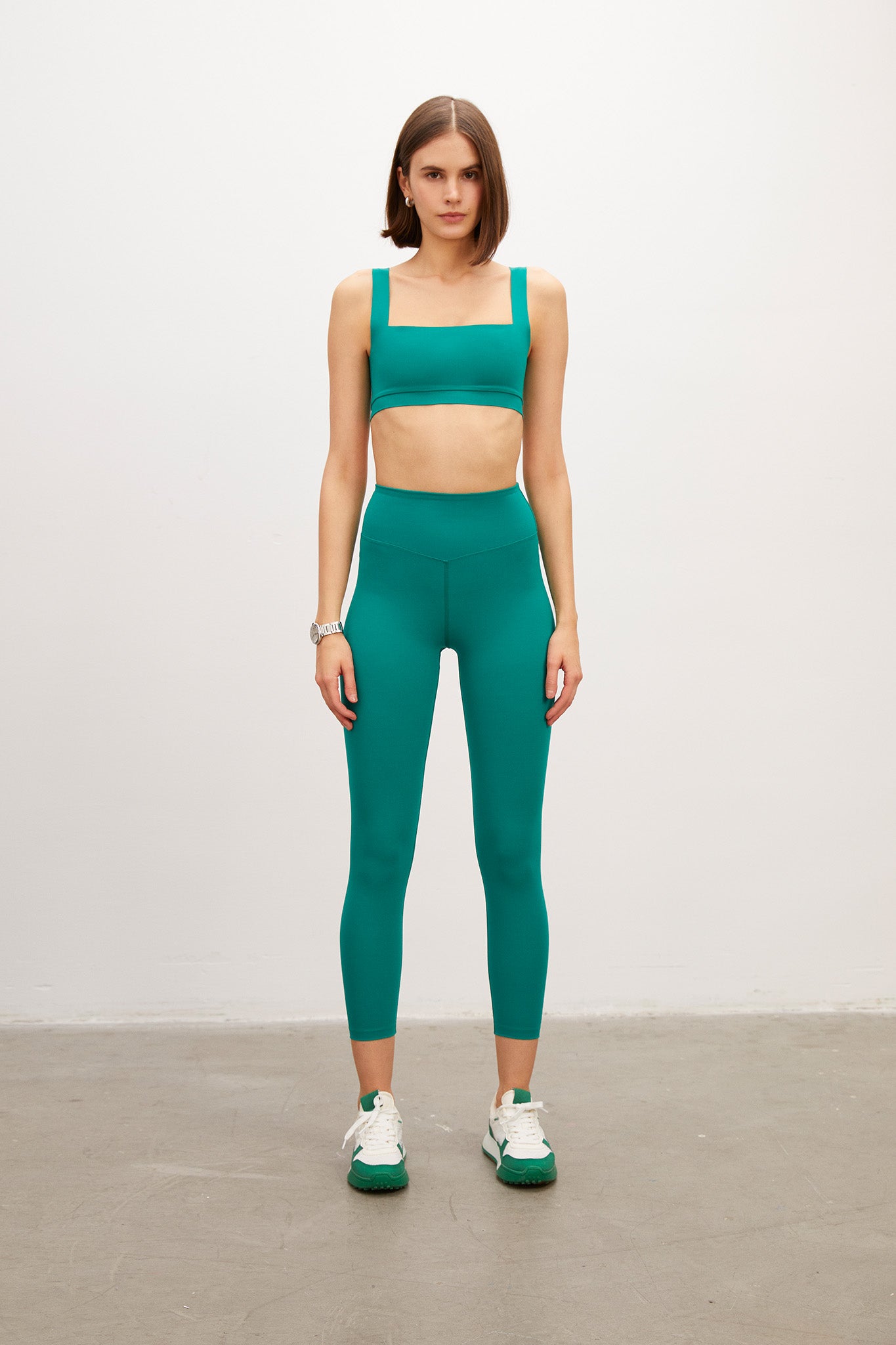 High Waist Basic Emerald Green Shaper Matt Leggings
