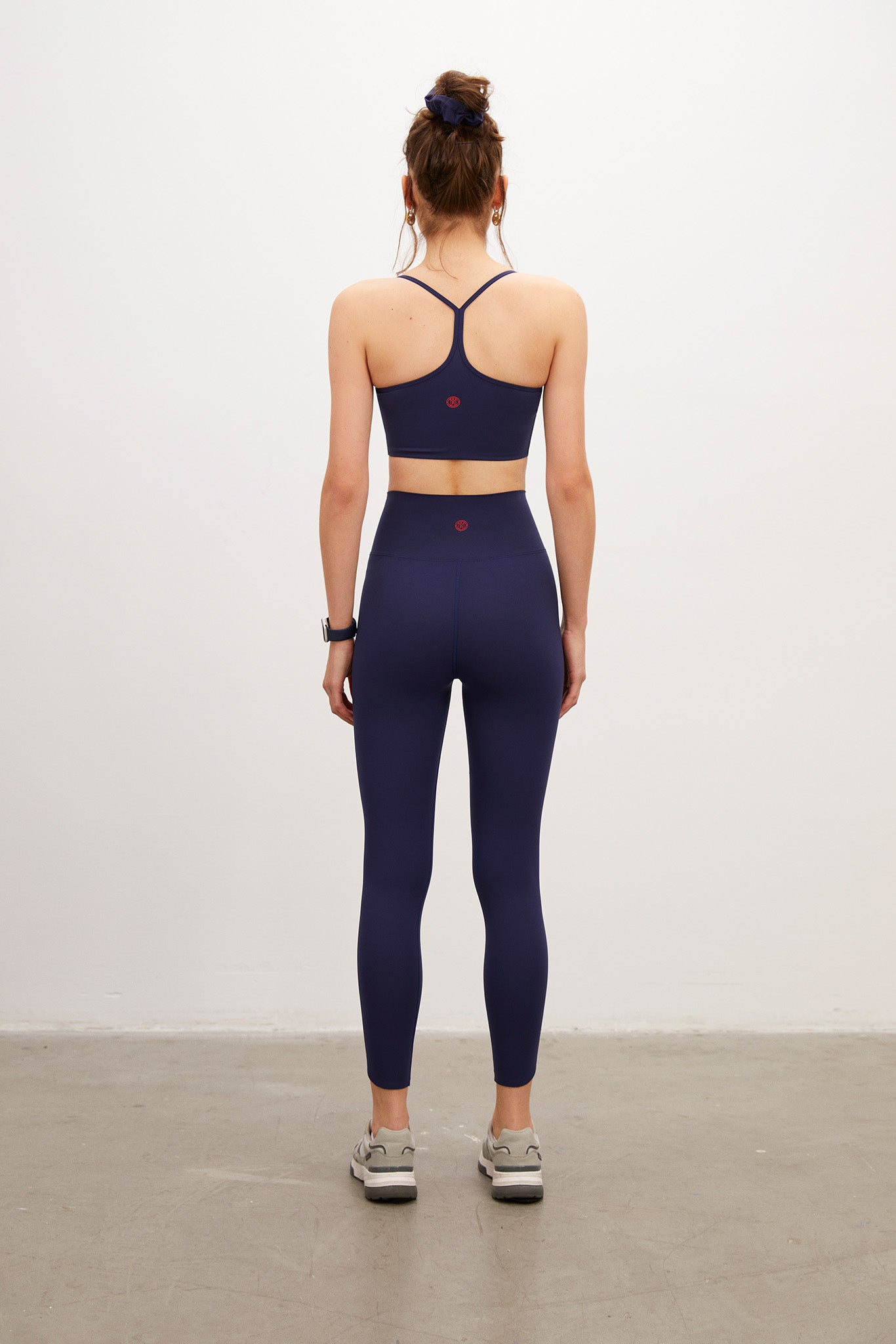 Spaghetti Straps Navy Blue Sports Bra