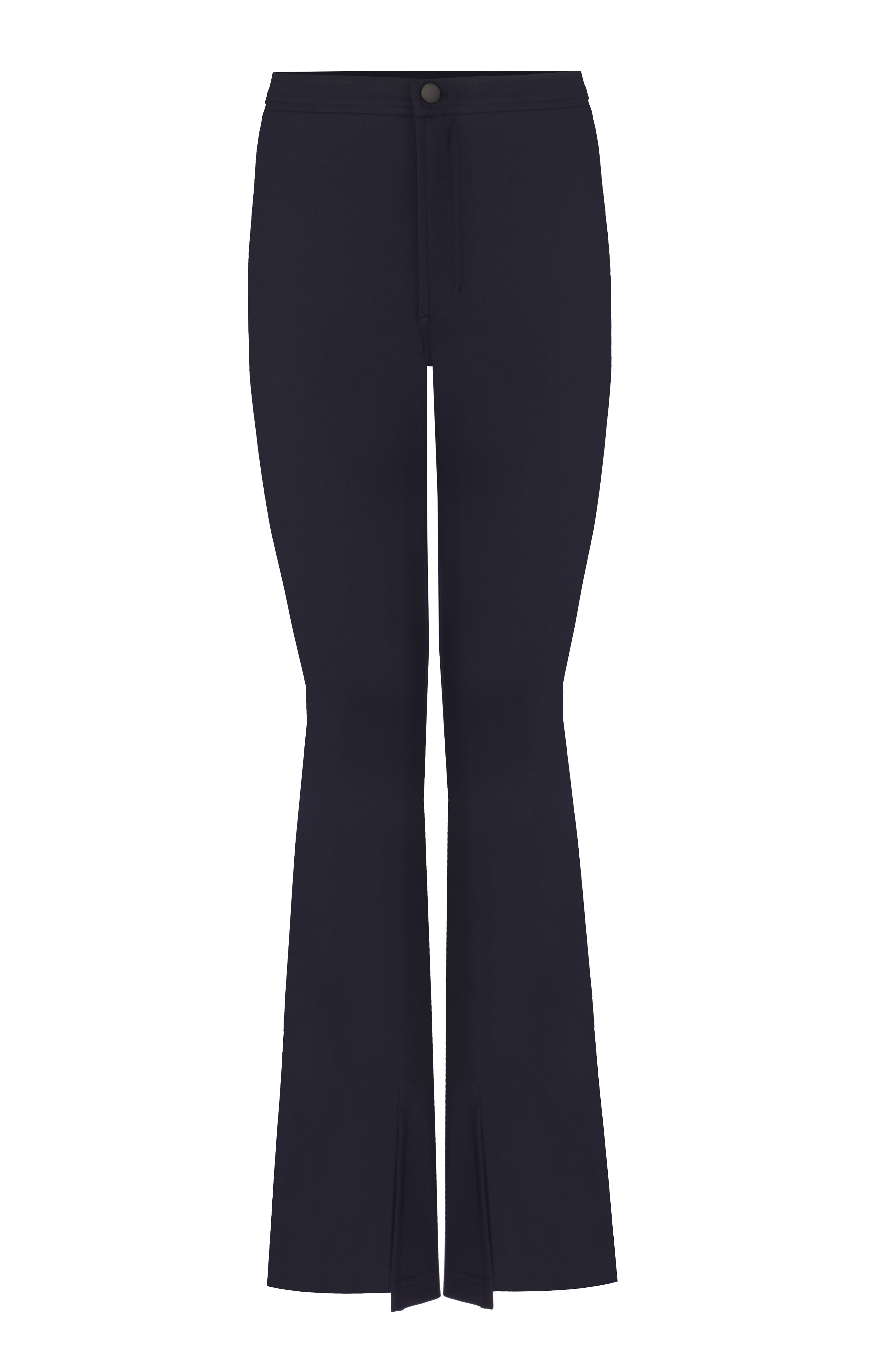 Sculpteur Fabric / Navyblue Matt Split Flare Pants