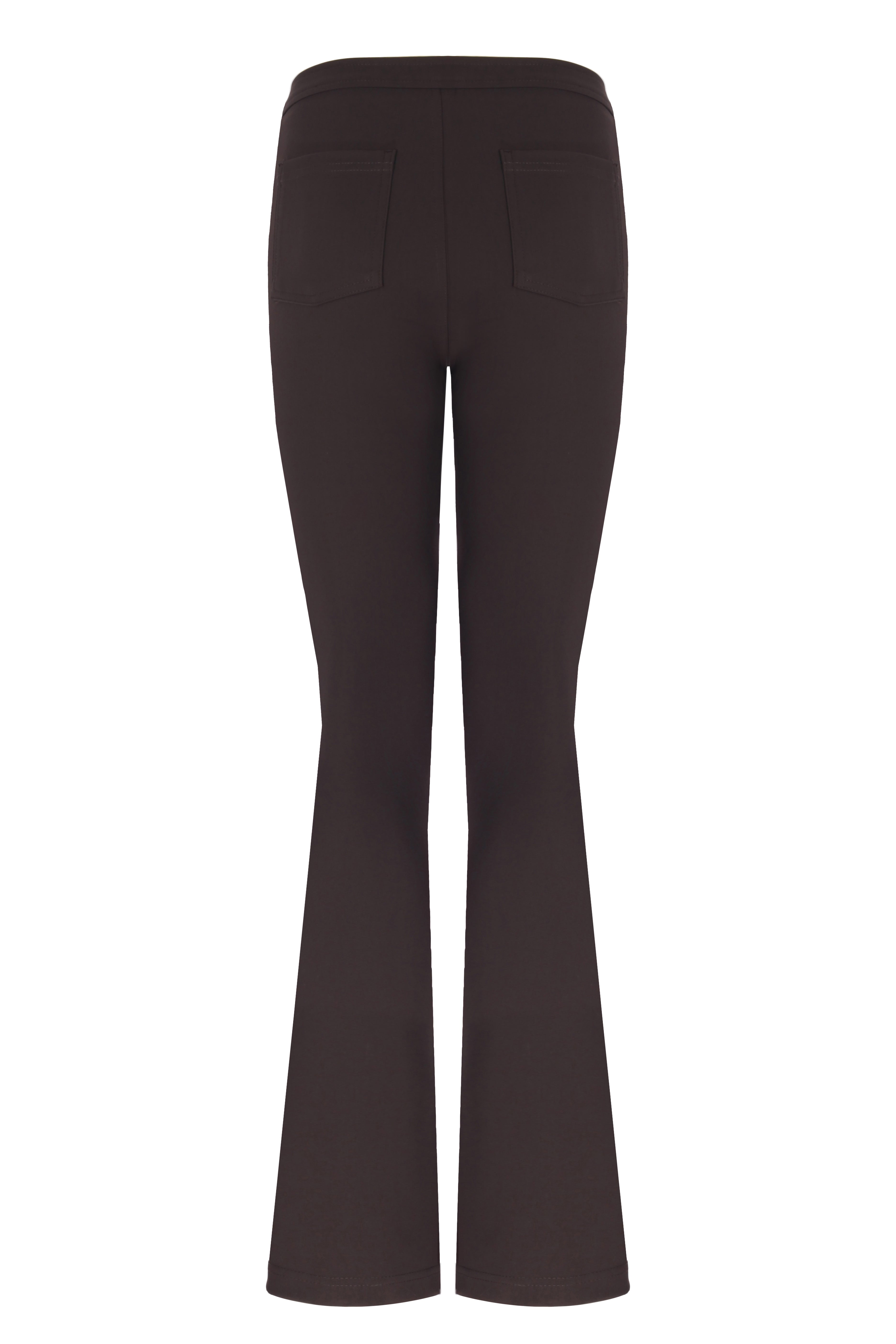 Sculpteur Fabric / Brown Matt Split Flare Pants
