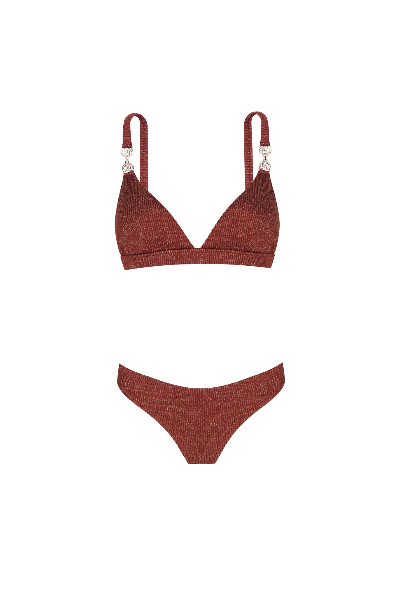 Camille Brown Shiny Rib Bikini