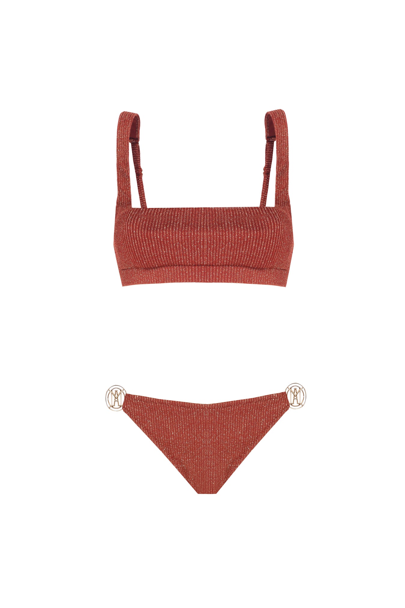 Ninette Brown Shiny Rib Bikini