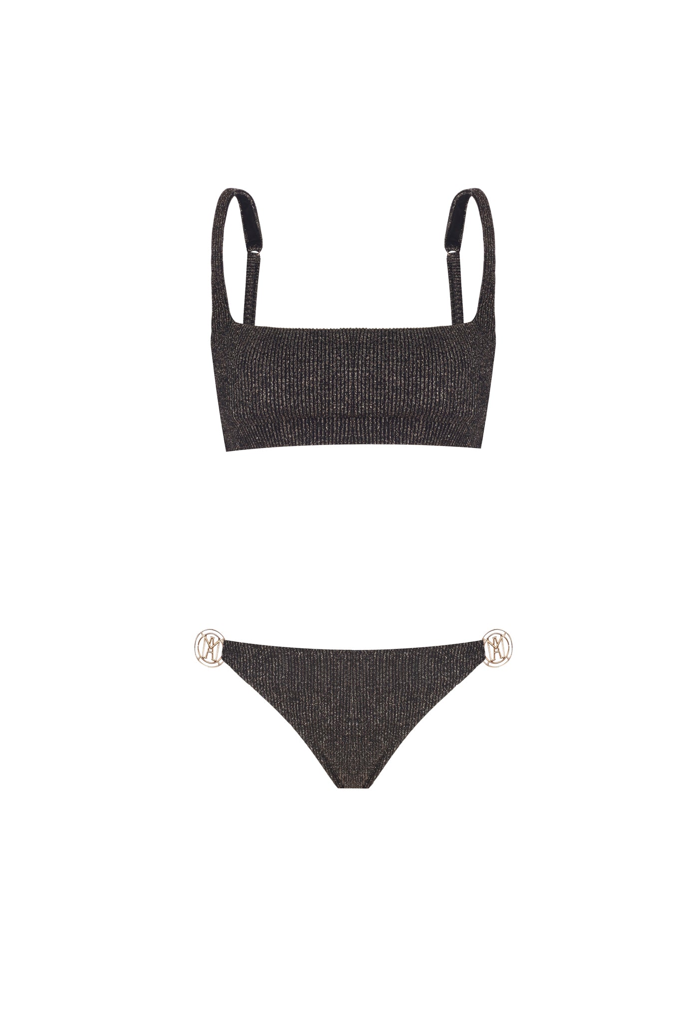 Ninette Black Shiny Rib Bikini