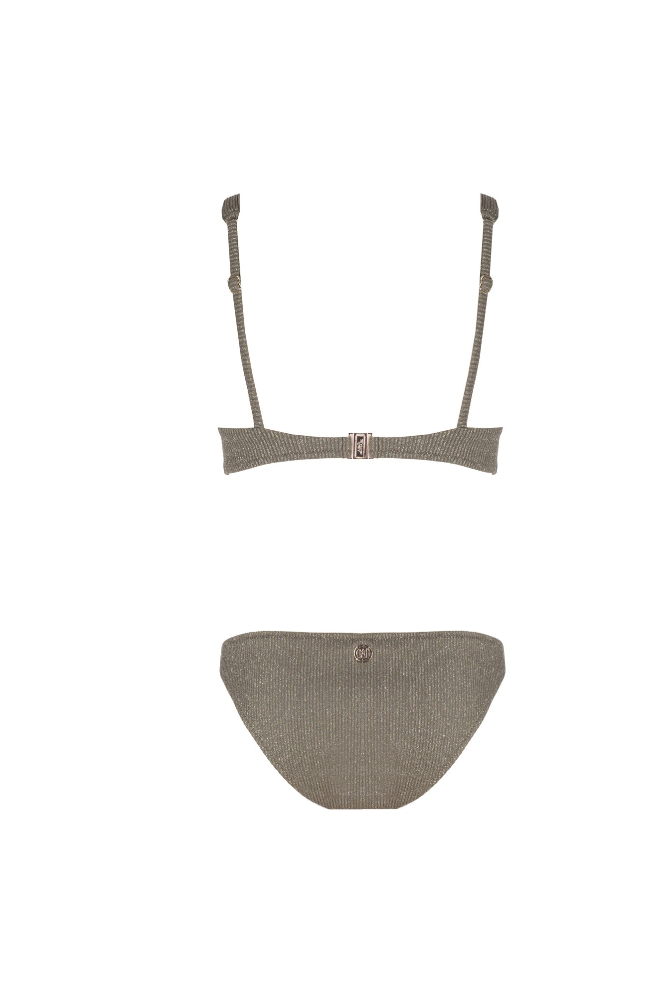 Ninette Khaki Shiny Rib Bikini