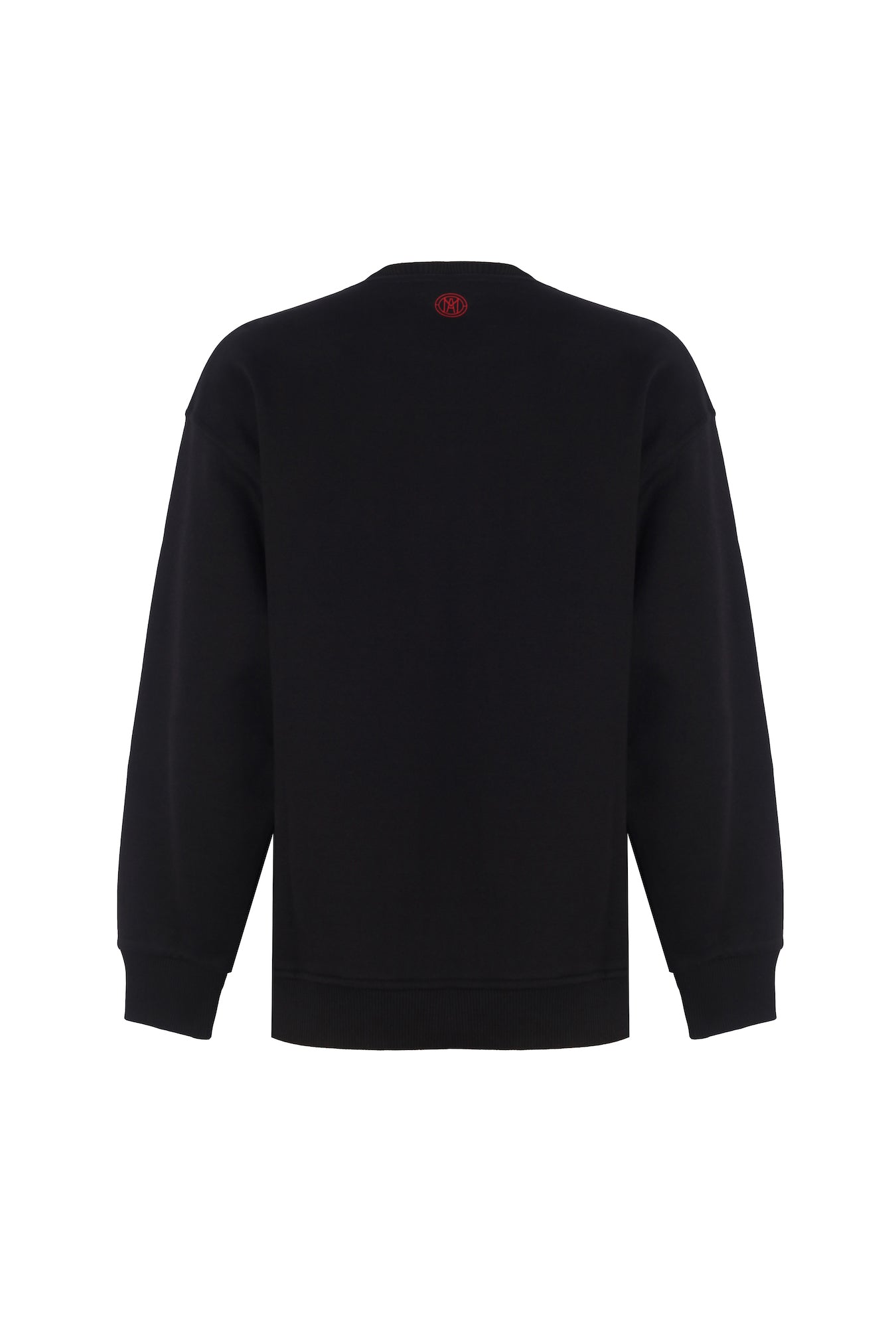 Crew Neck Black Sweatshirt with Tennis Logo