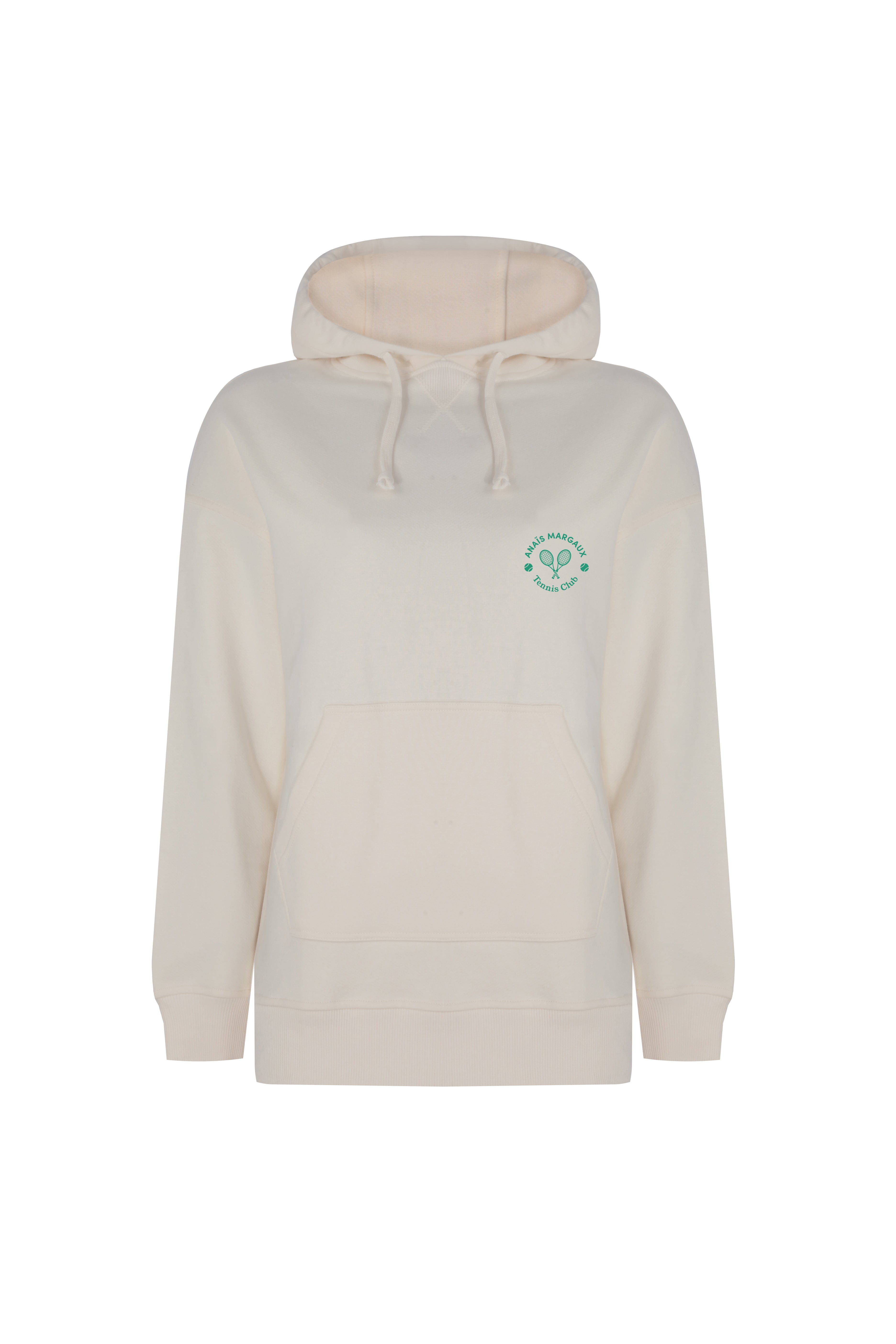 Tennis Club Relaxed Ecru Hoodie