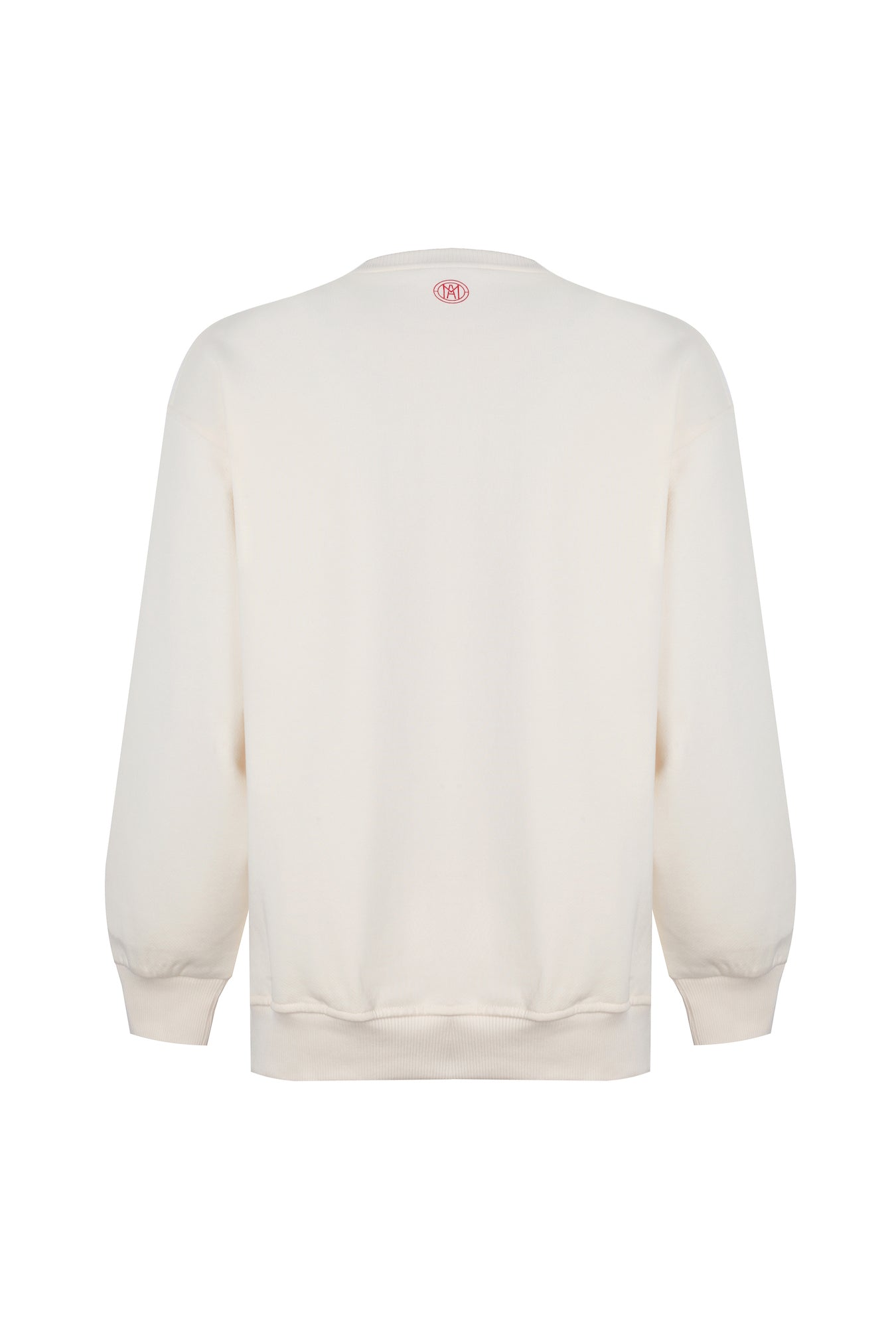 Crew Neck Ivory Sweatshirt with Tennis Logo