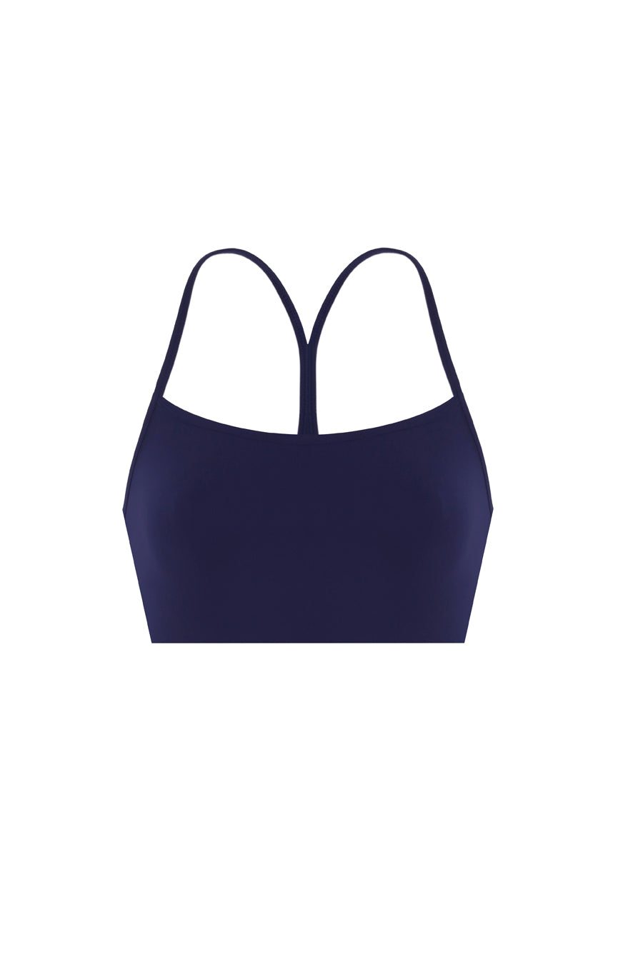 Spaghetti Straps Navy Blue Sports Bra