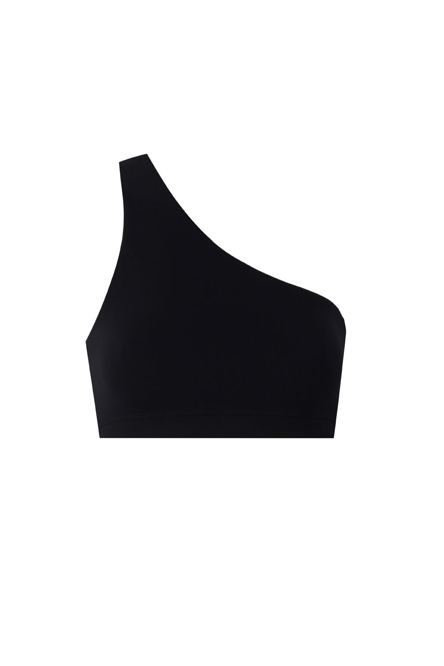 One Shoulder Black Sports Bra