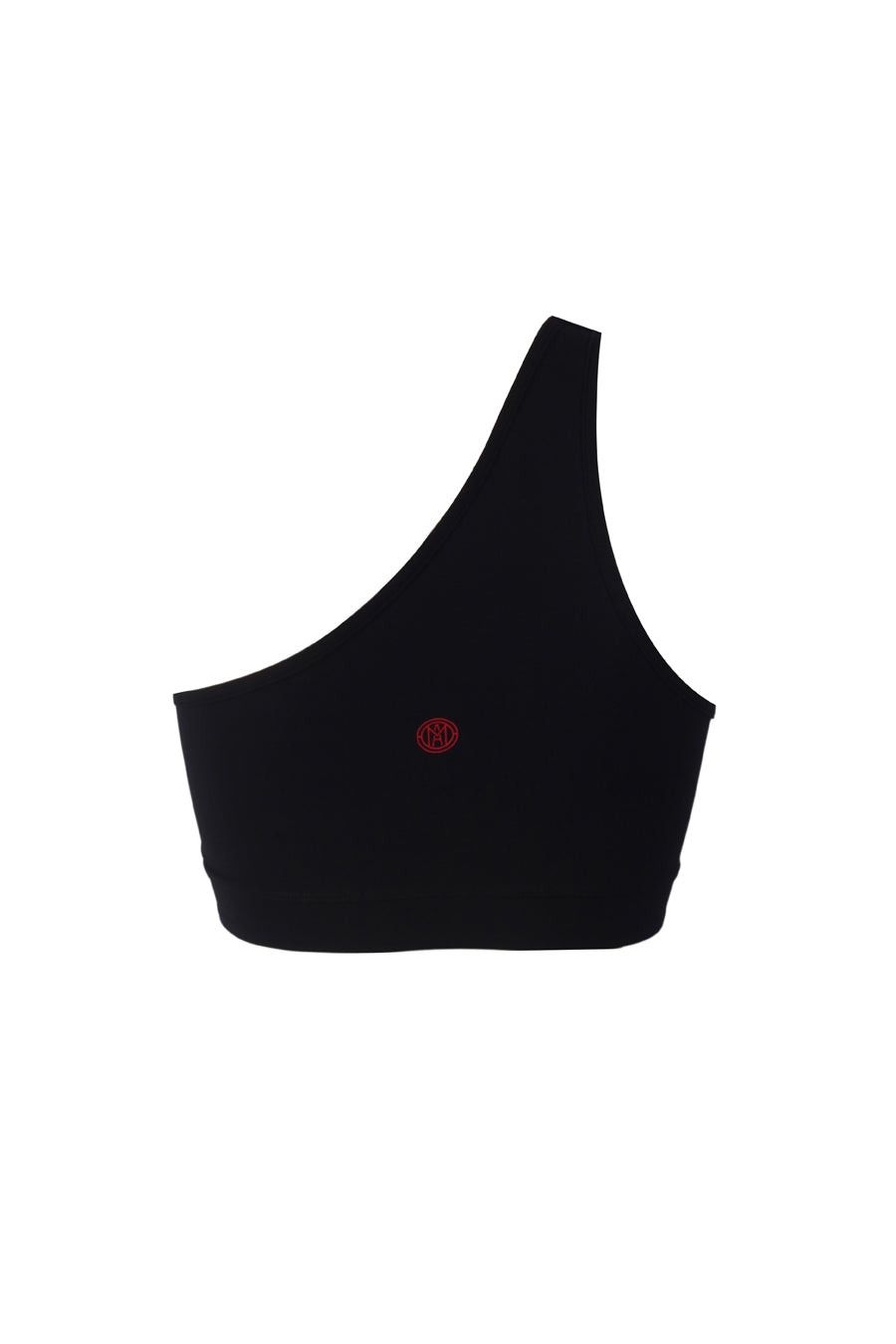 One Shoulder Black Sports Bra