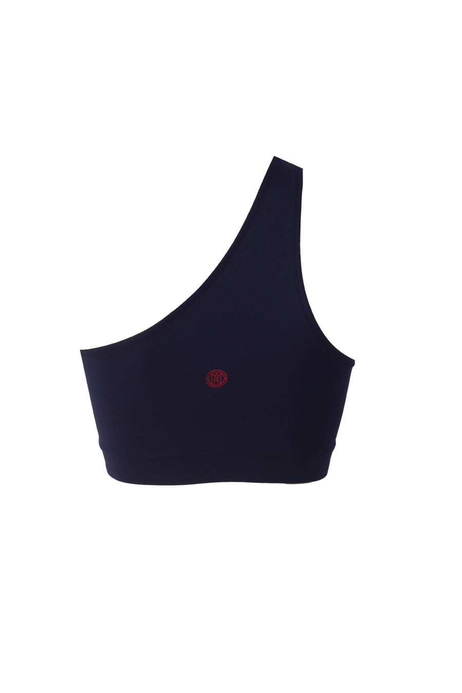 One Shoulder Navy Blue Sports Bra