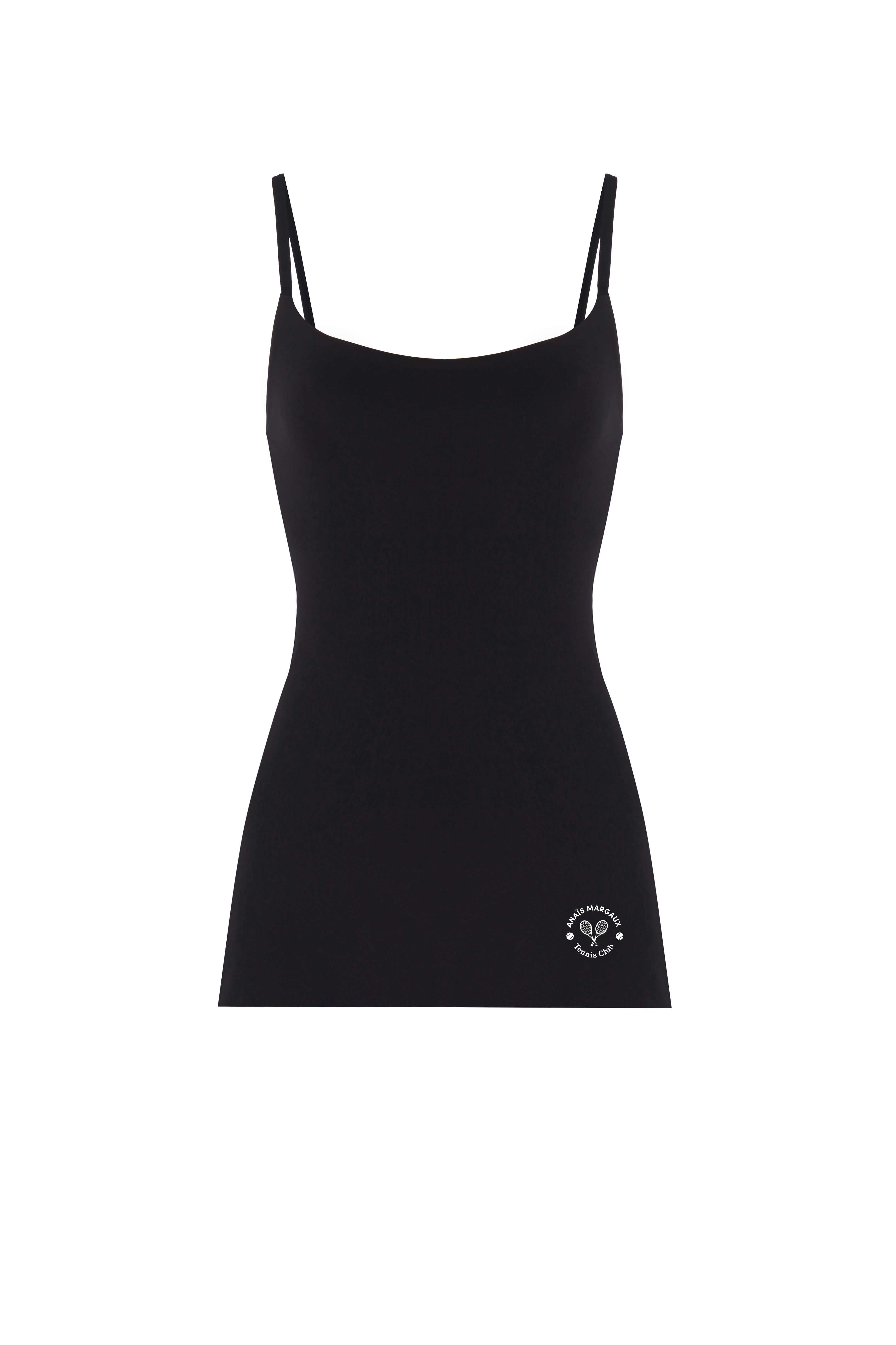Tennis Club Strappy Black Dress