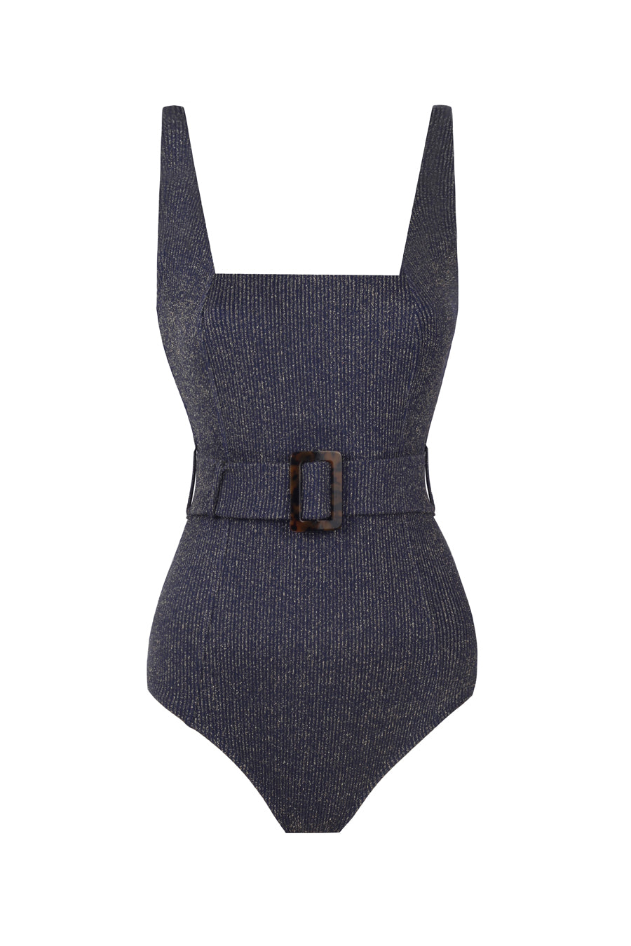 Lisa Navy Blue Sparkly Rib Swimsuit