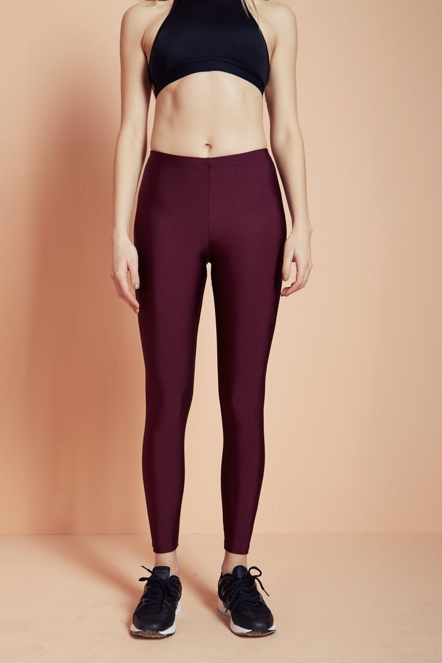 Alexandra Burgundy Shiny Leggings