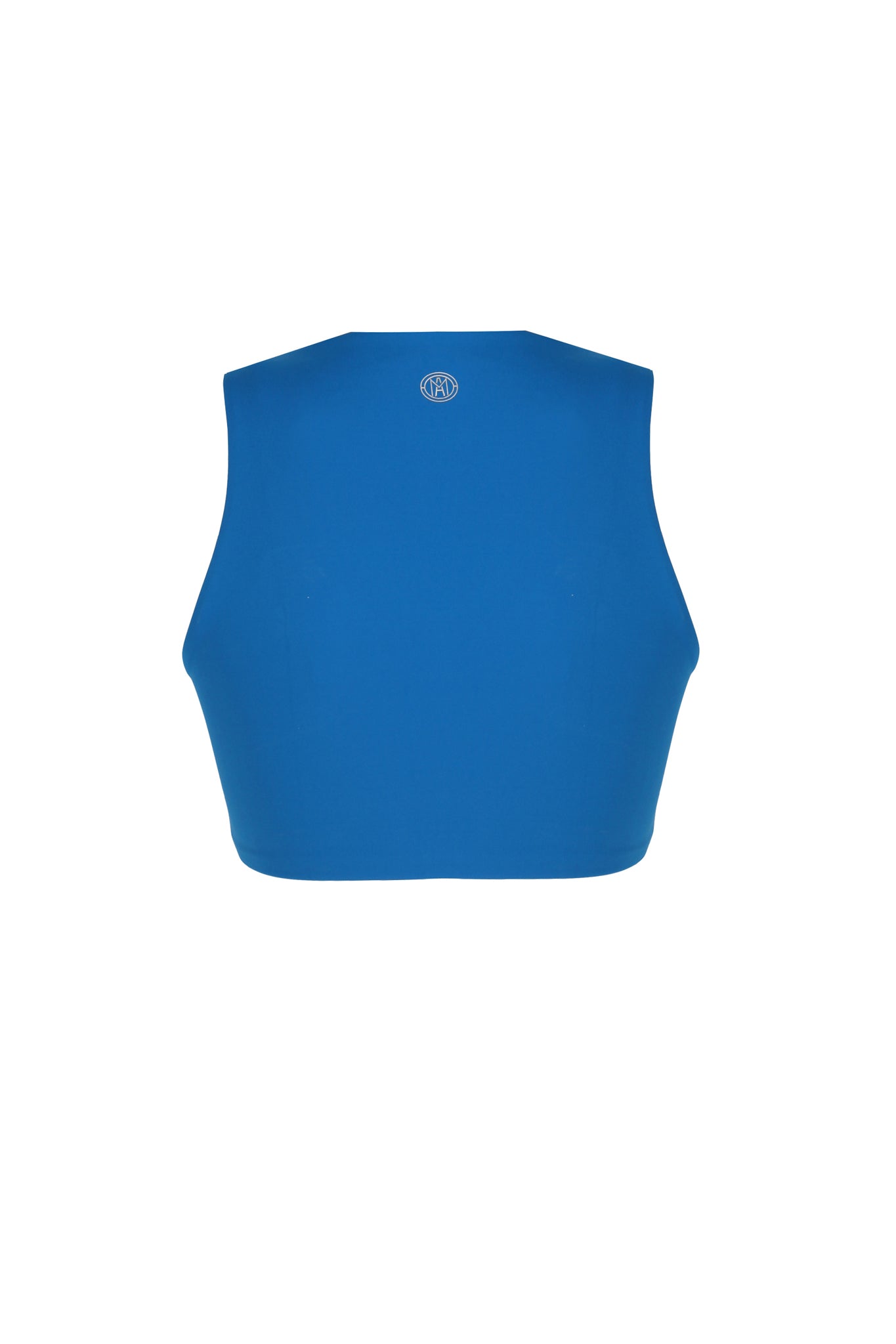 High Neck Saxe Blue Sports Bra