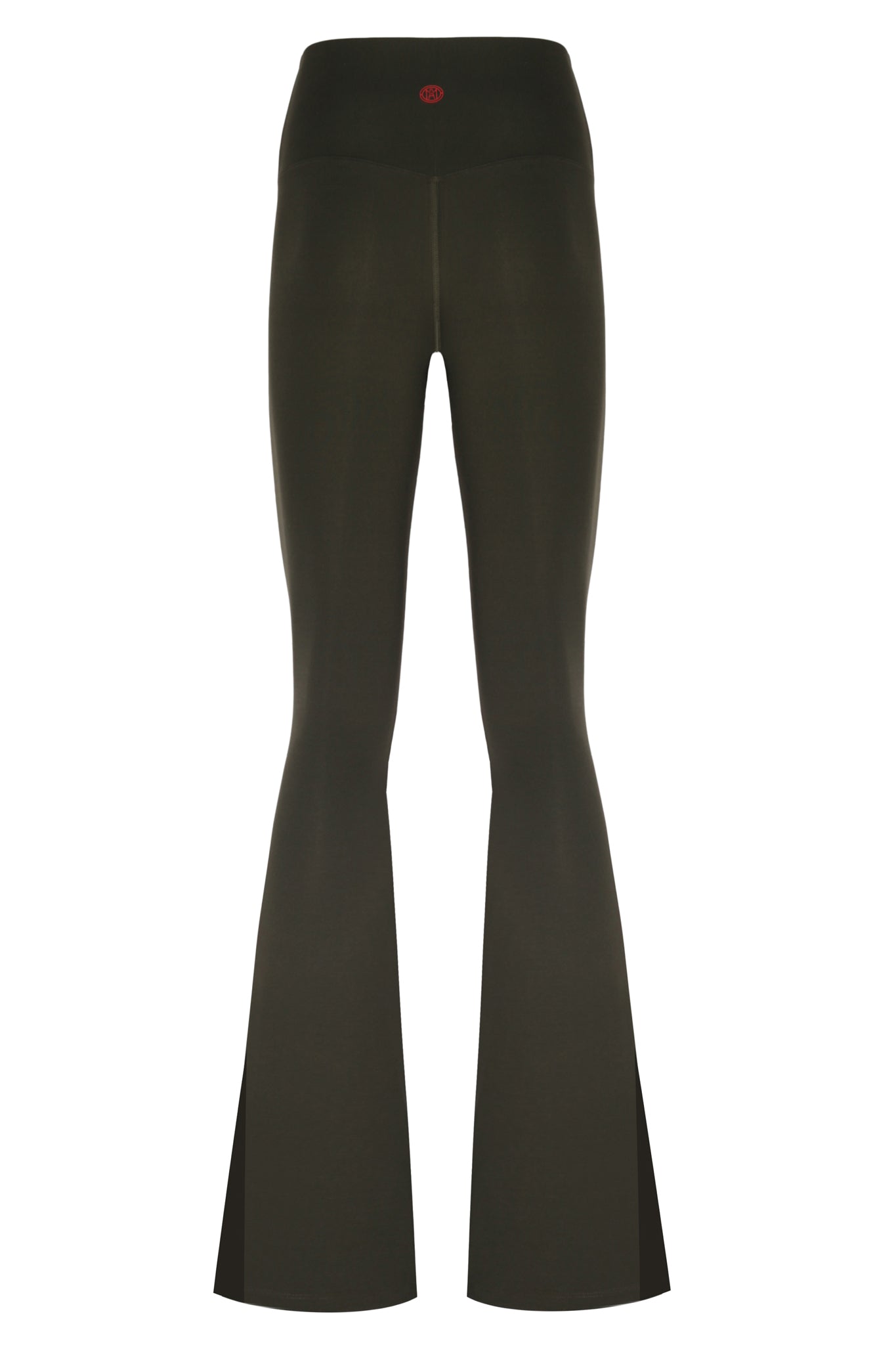 Split Flare Military Green Matt Leggings