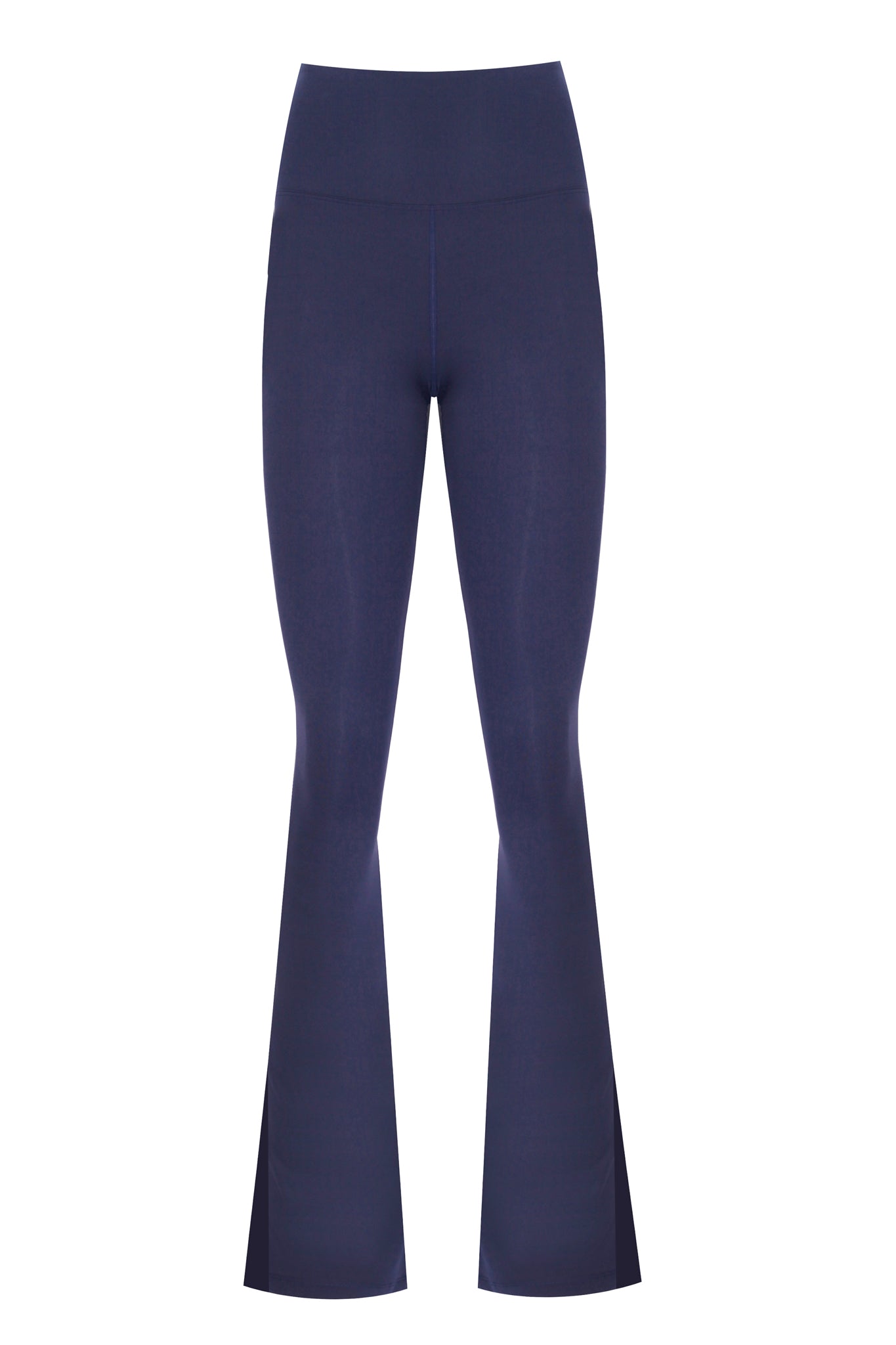 Split Flare Navy Blue Matt Leggings