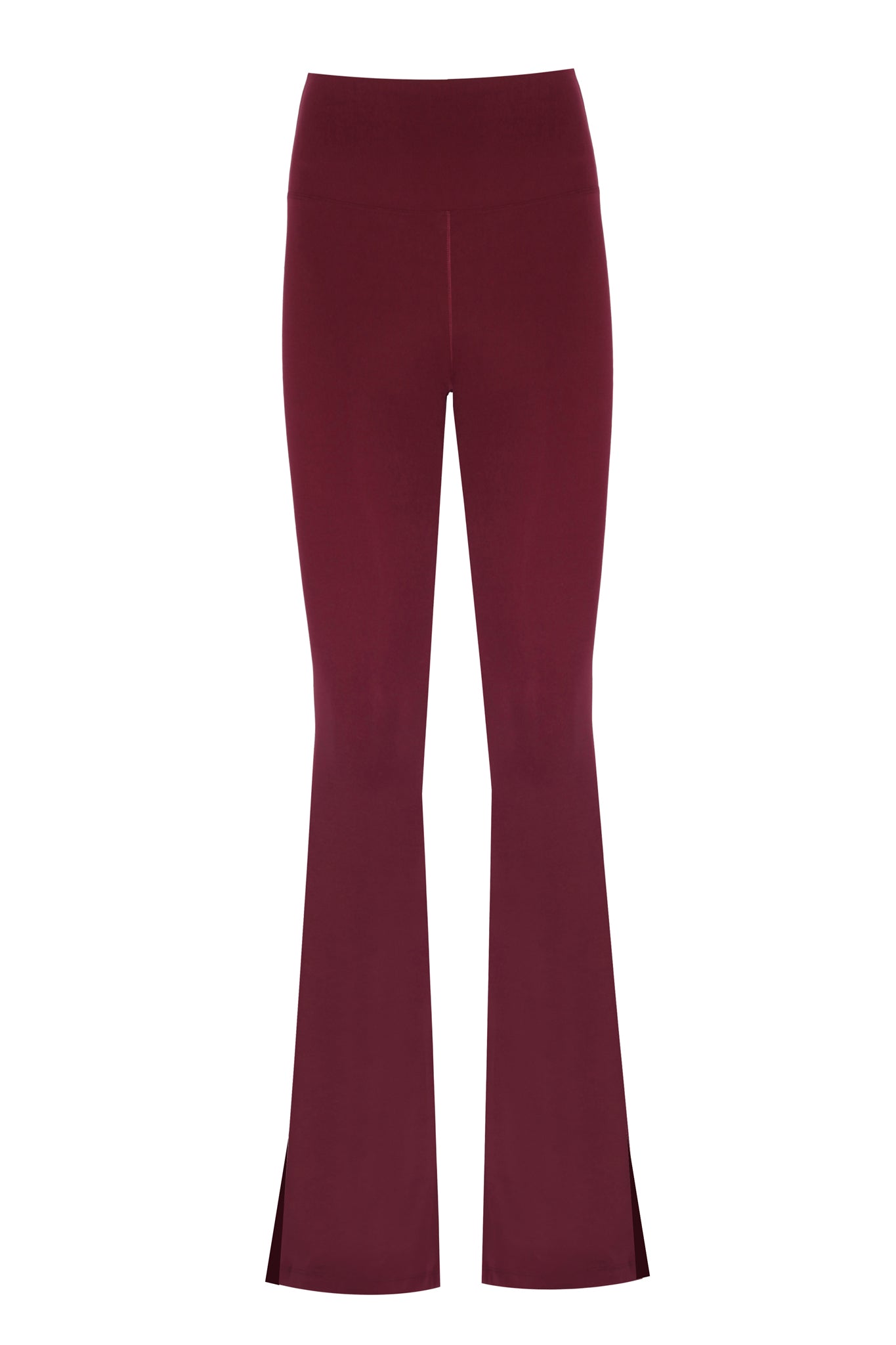 Split Flare Burgundy Matt Leggings