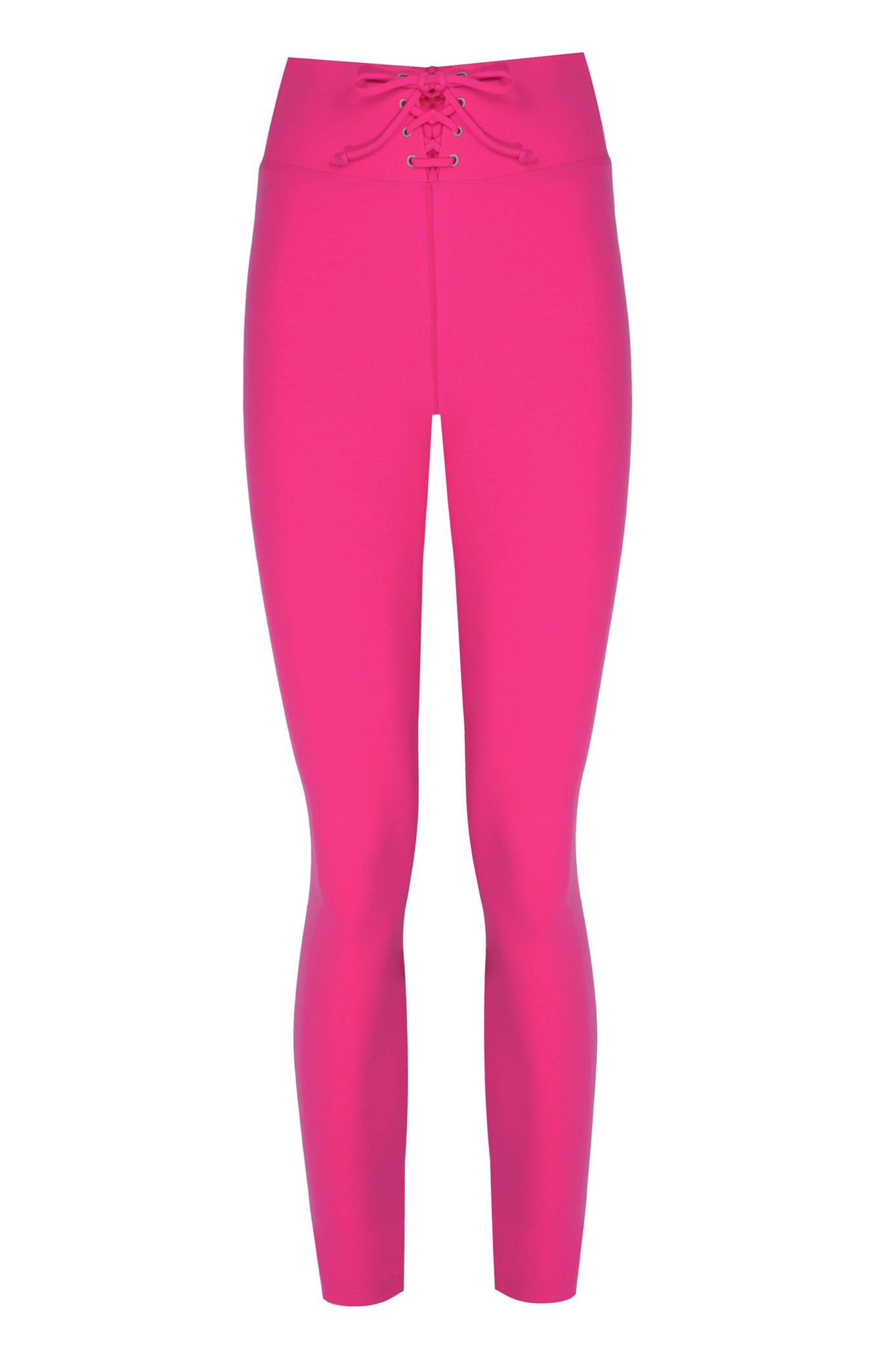 High Waist Lace up Pink Shaper Matt Leggings