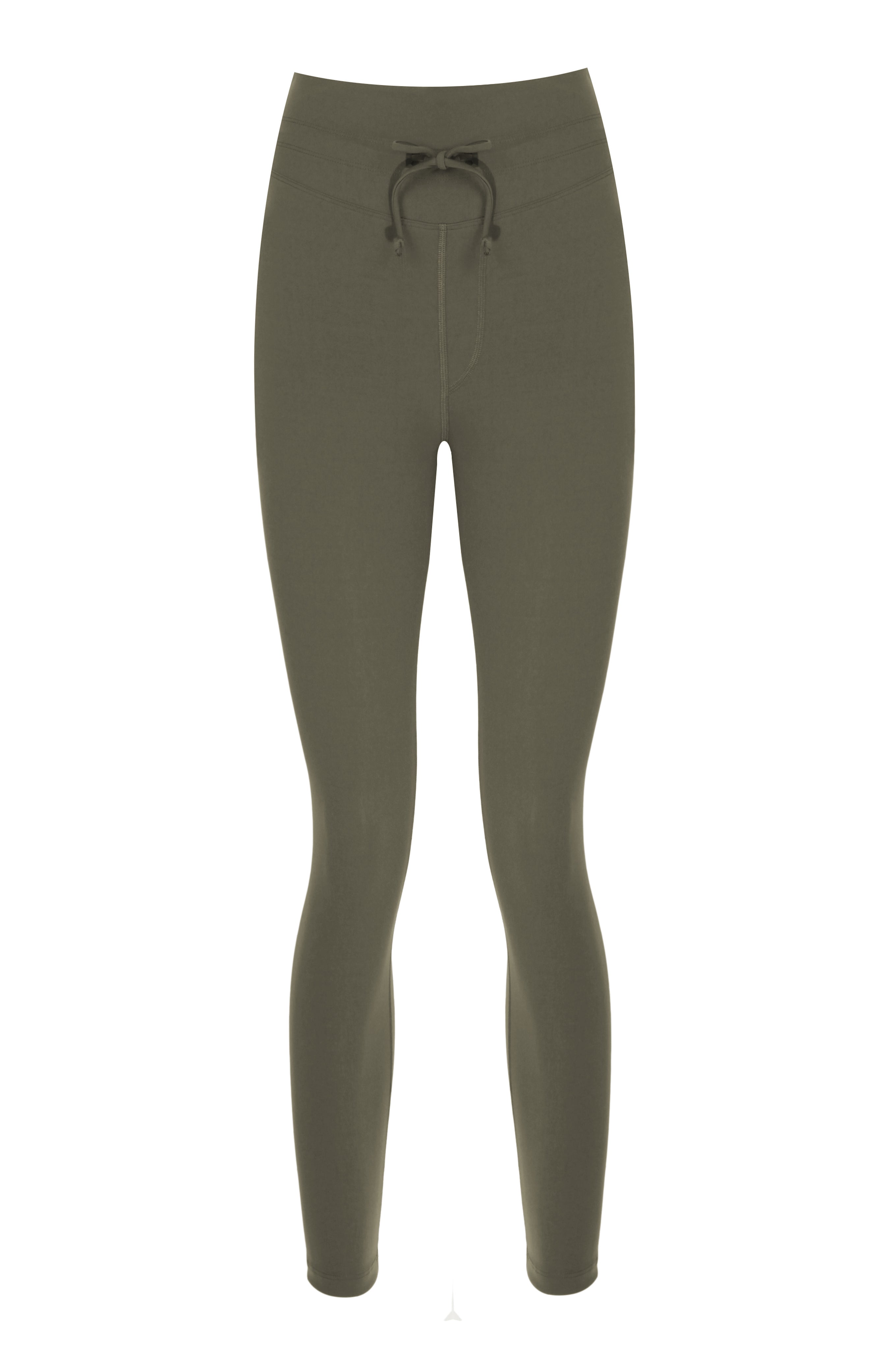 Waistband with Drawcords Green Shaper Matt Leggings