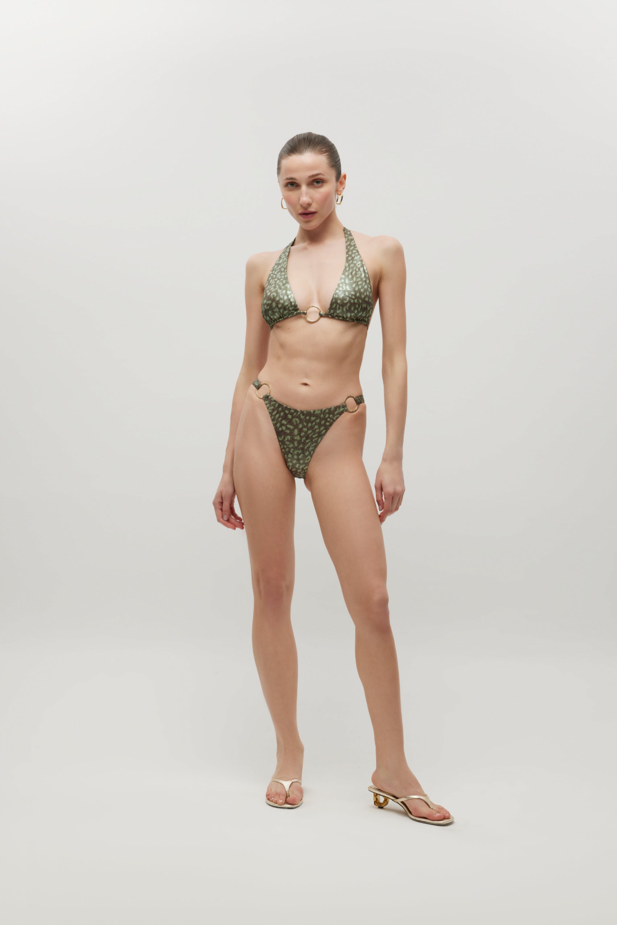 Julie Green Leopard Print Shiny Bikini