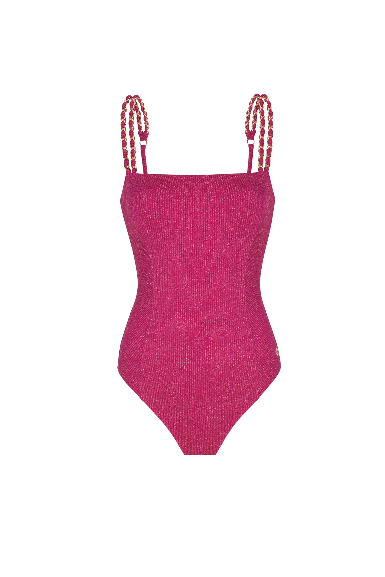 Patrice Pink Shiny Rib Swimsuit