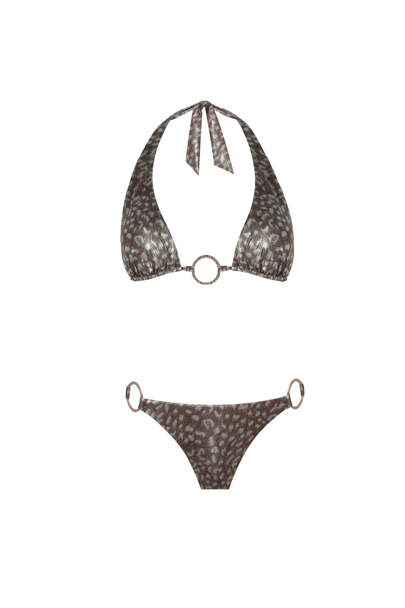 Julie Green Leopard Print Shiny Bikini